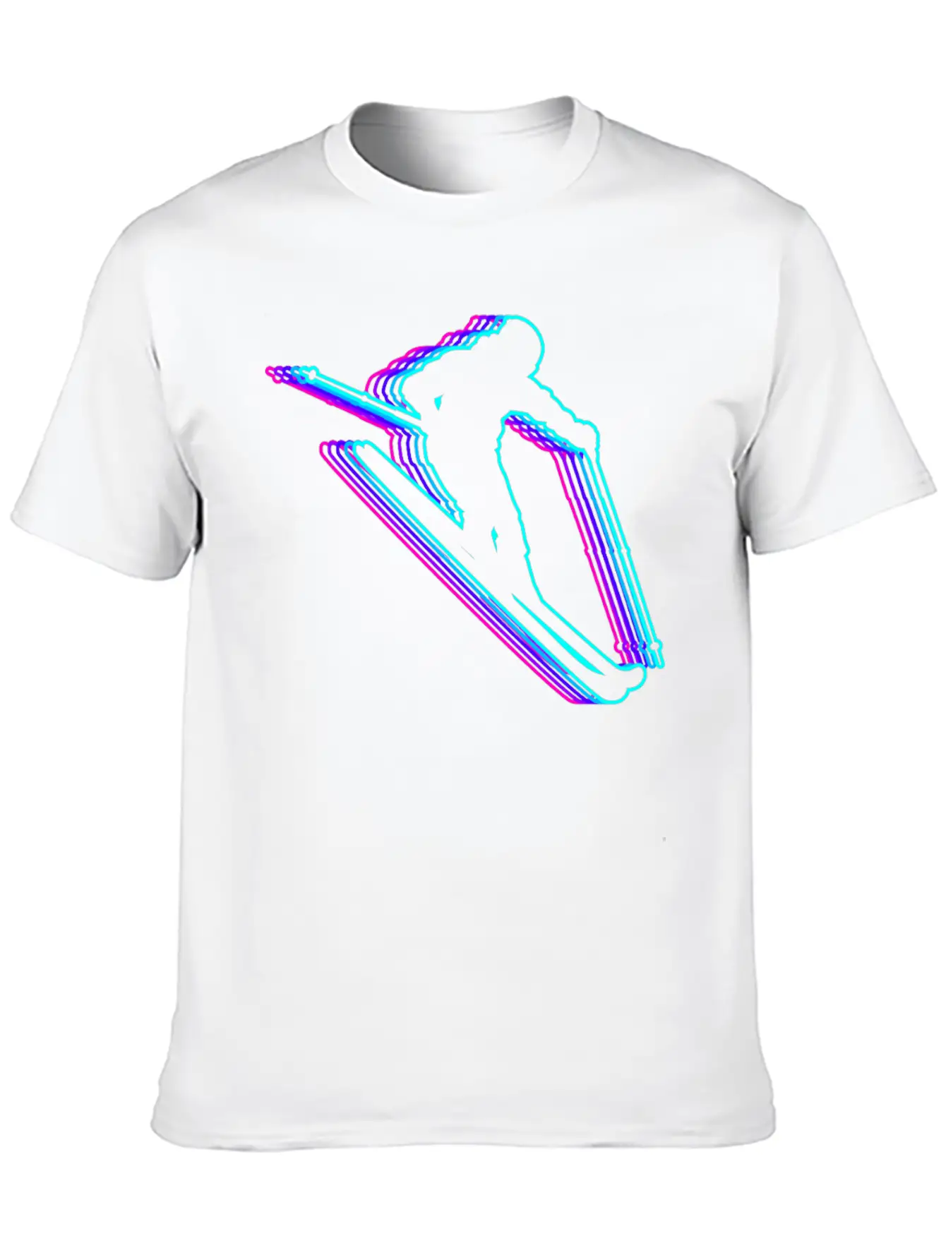 Retro Skiing Ski Skier Vaporwave Stylish Everyday T-Shirt – Unisex Basic Cotton Tee