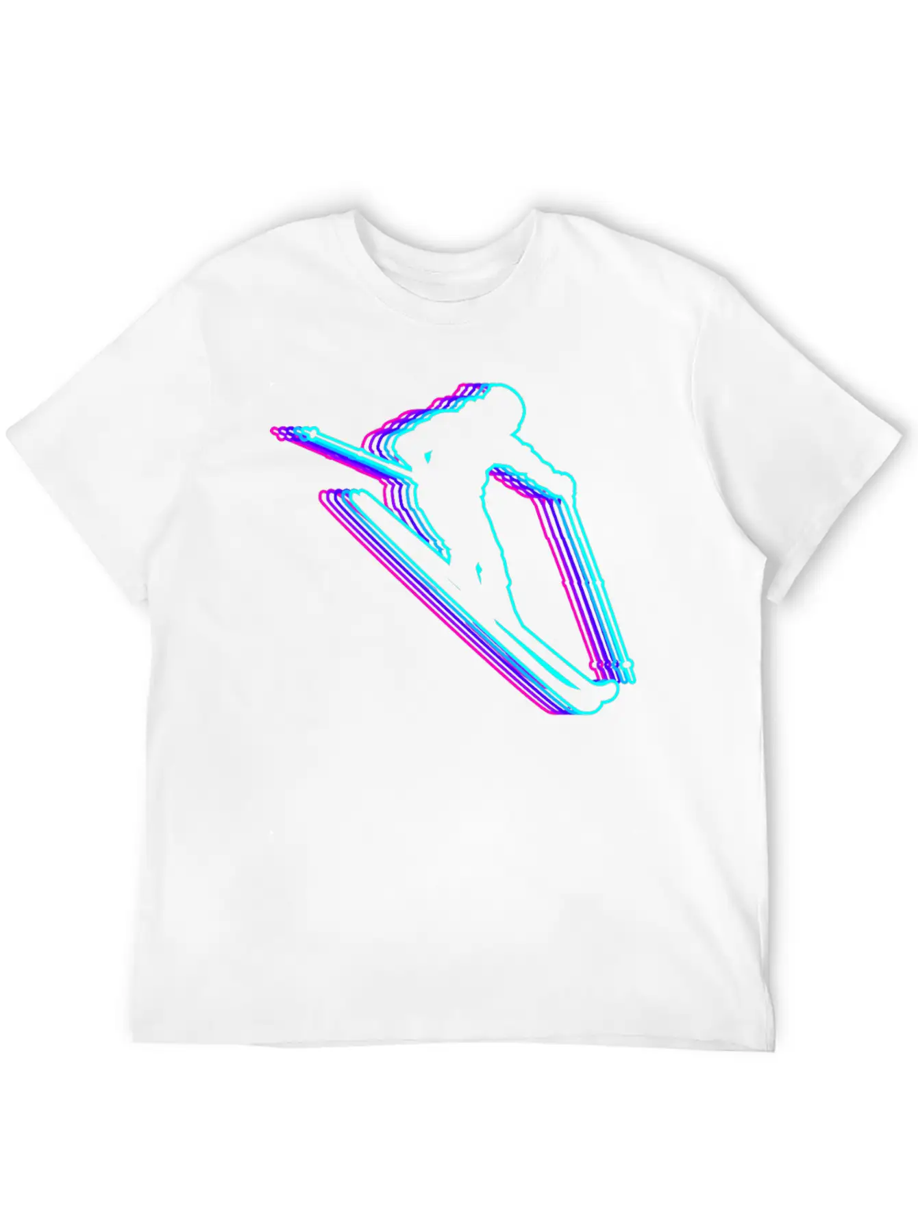 Retro Skiing Ski Skier Vaporwave Stylish Everyday T-Shirt – Unisex Basic Cotton Tee