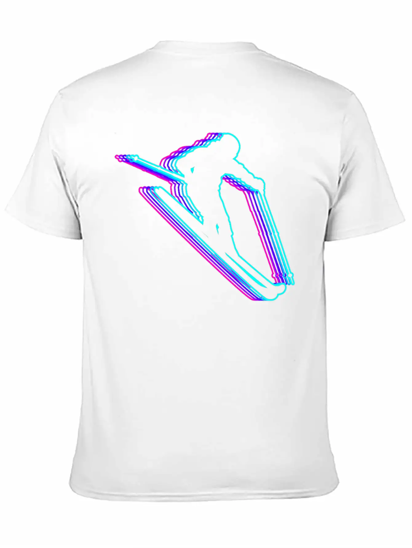 Retro Skiing Ski Skier Vaporwave Stylish Everyday T-Shirt – Unisex Basic Cotton Tee