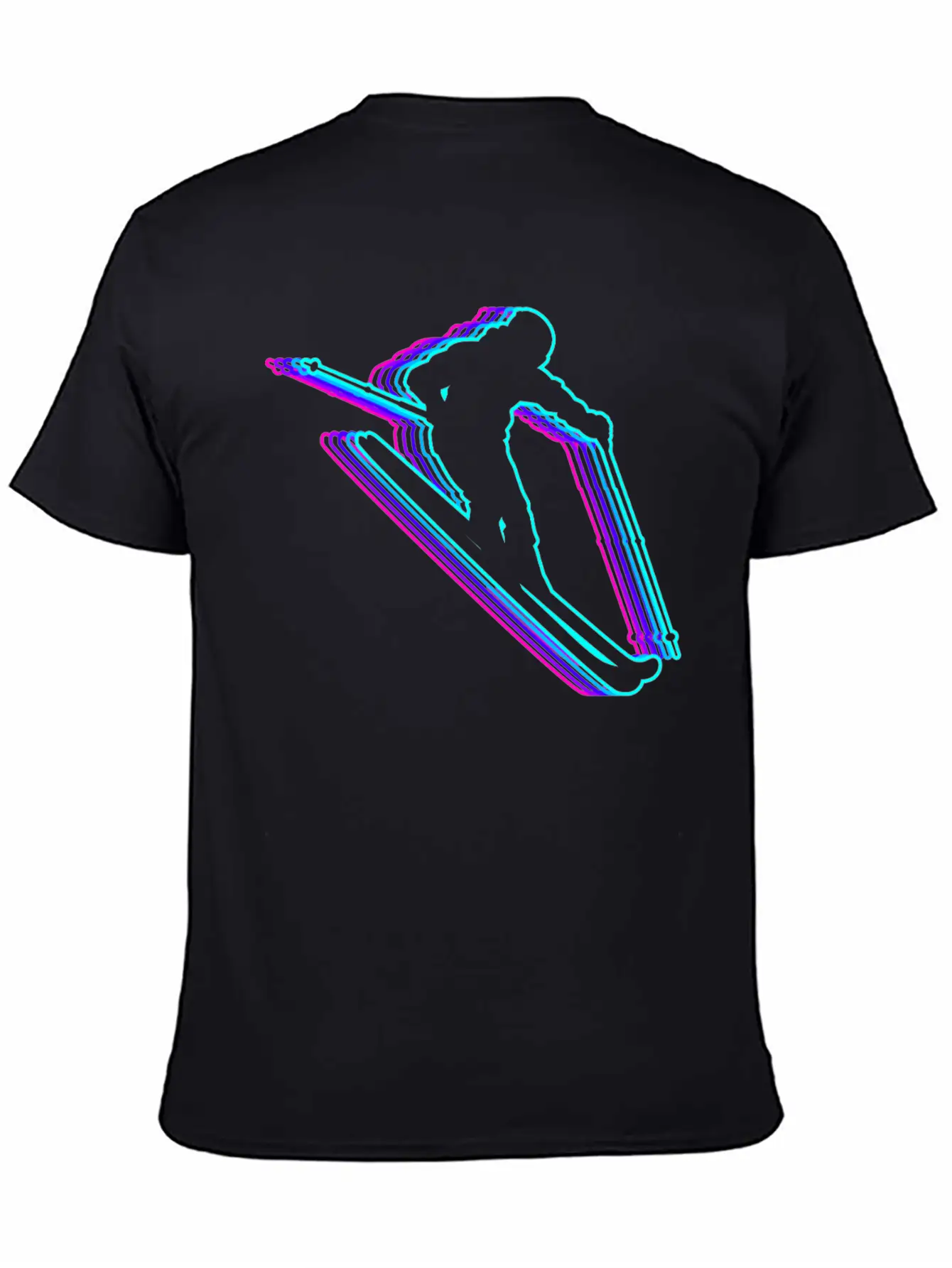 Retro Skiing Ski Skier Vaporwave Stylish Everyday T-Shirt – Unisex Basic Cotton Tee