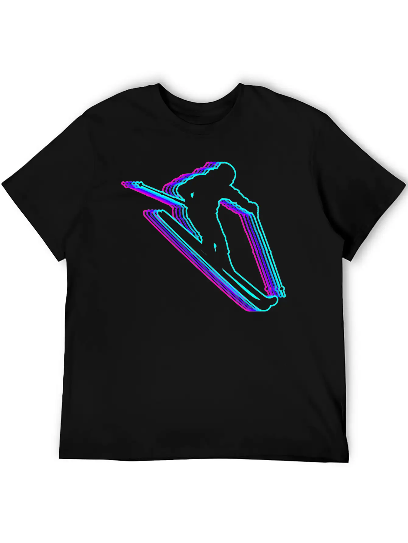 Retro Skiing Ski Skier Vaporwave Stylish Everyday T-Shirt – Unisex Basic Cotton Tee