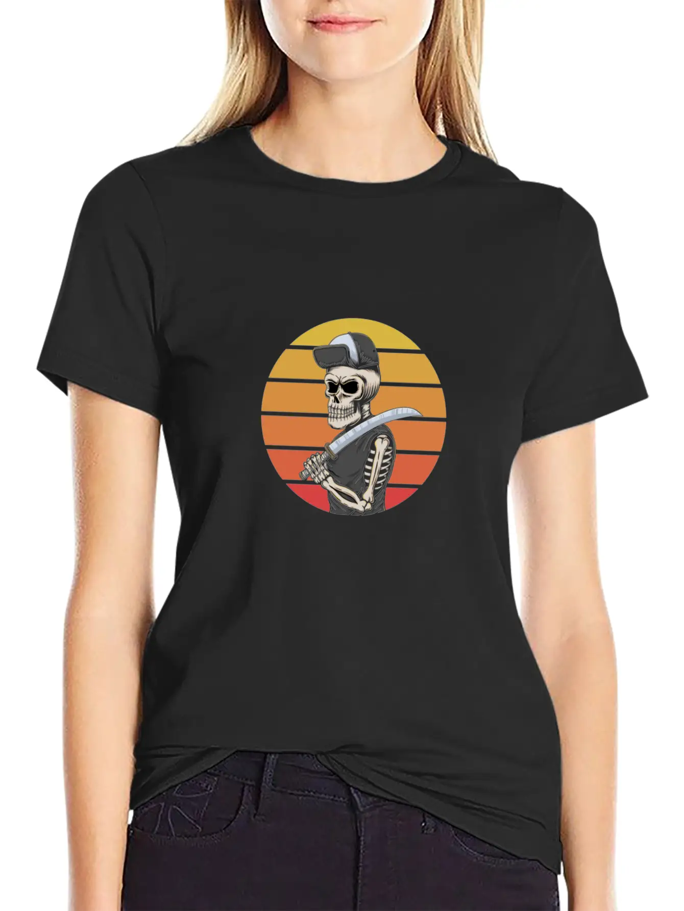 Retro Skull Essential Unisex Summer Tee – Soft Cotton Casual Fit