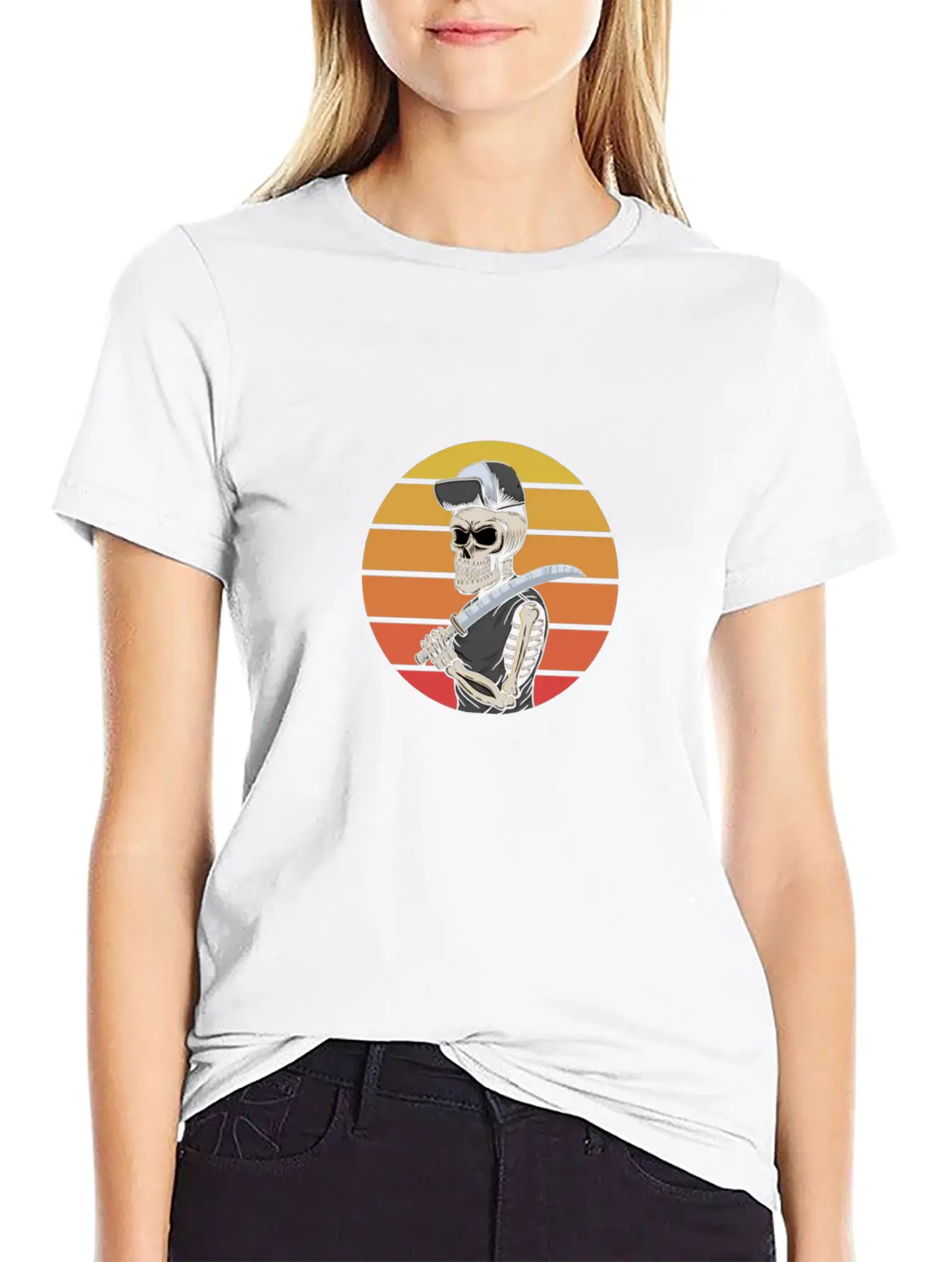 Retro Skull Essential Unisex Summer Tee – Soft Cotton Casual Fit