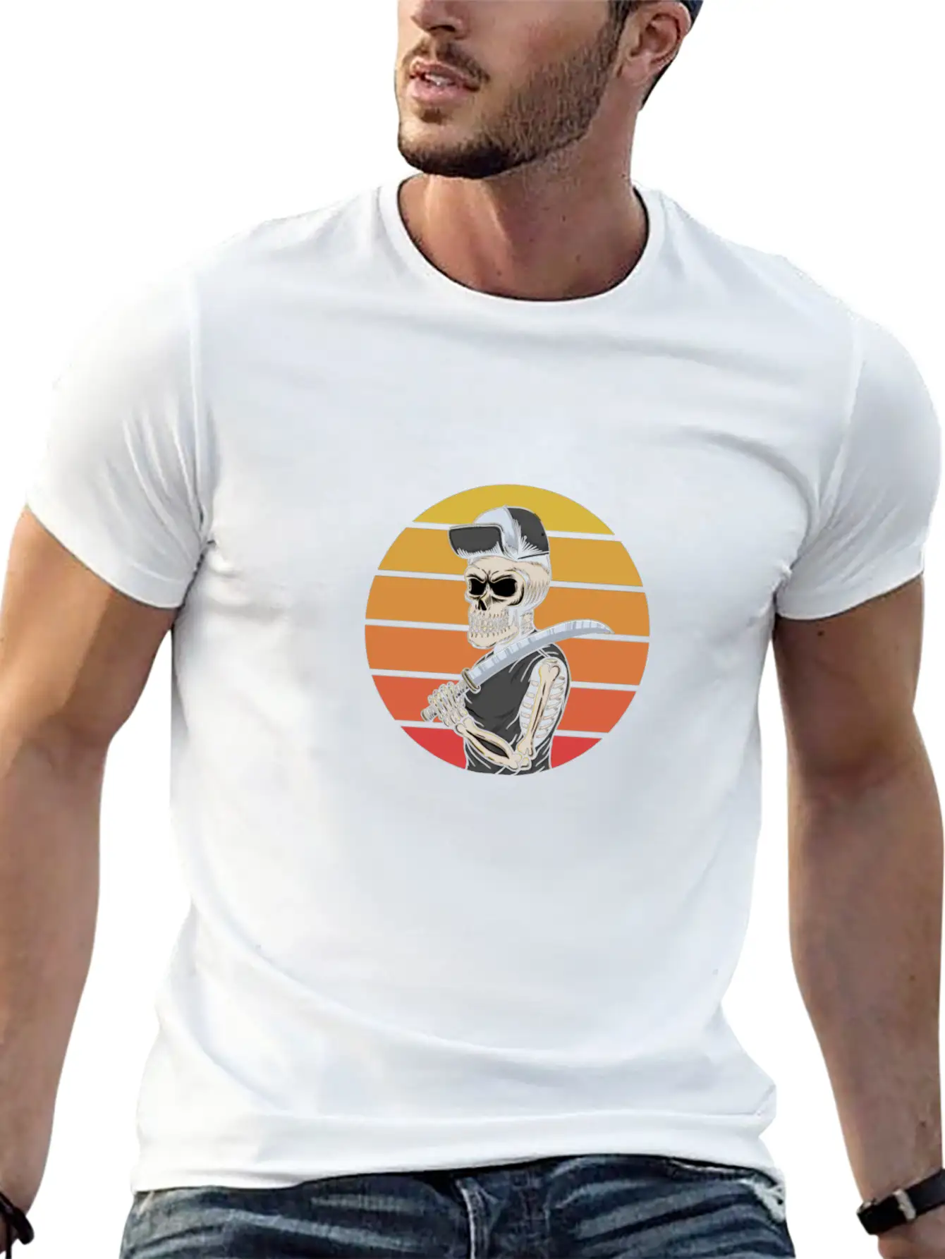 Retro Skull Essential Unisex Summer Tee – Soft Cotton Casual Fit