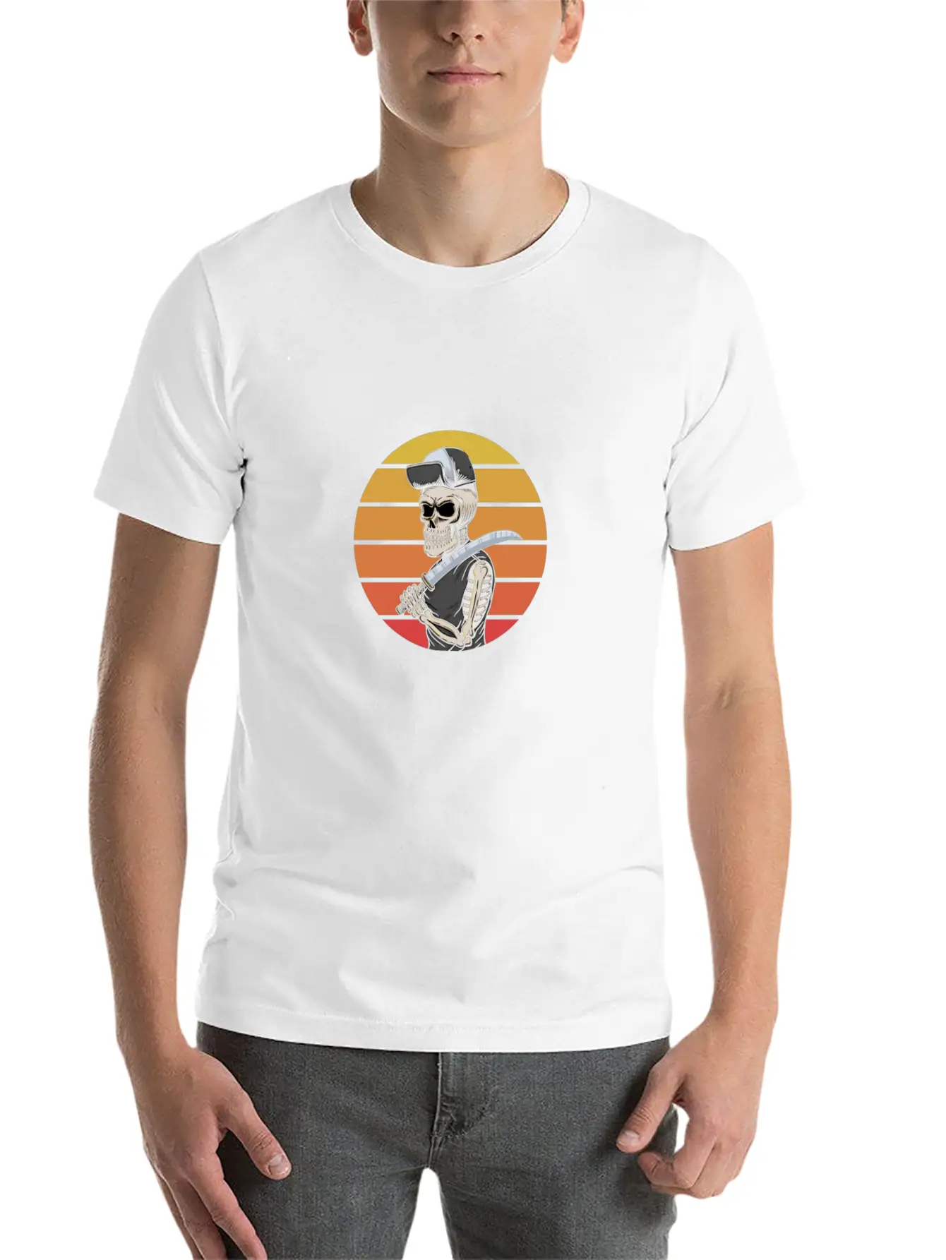 Retro Skull Essential Unisex Summer Tee – Soft Cotton Casual Fit