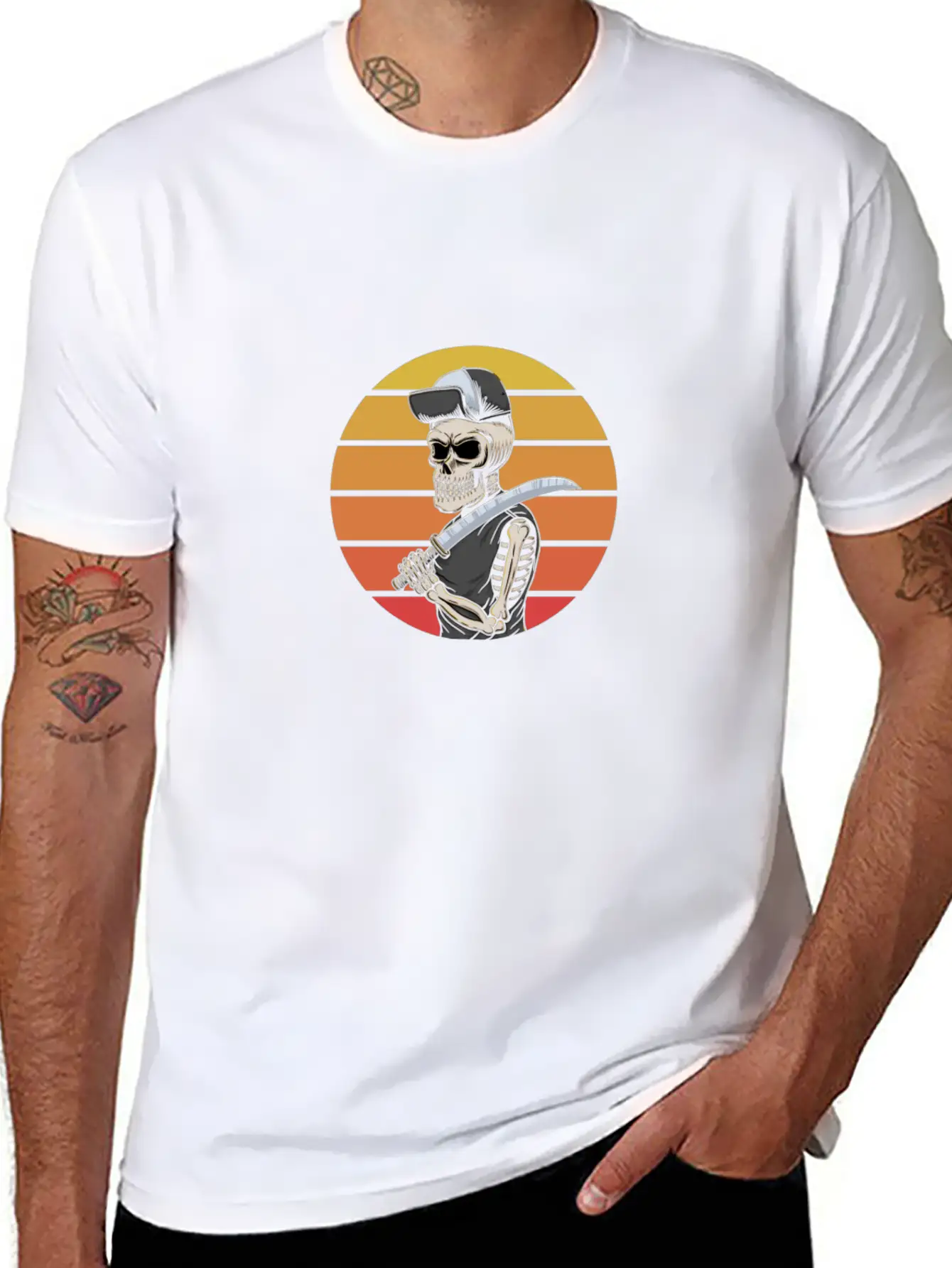 Retro Skull Essential Unisex Summer Tee – Soft Cotton Casual Fit