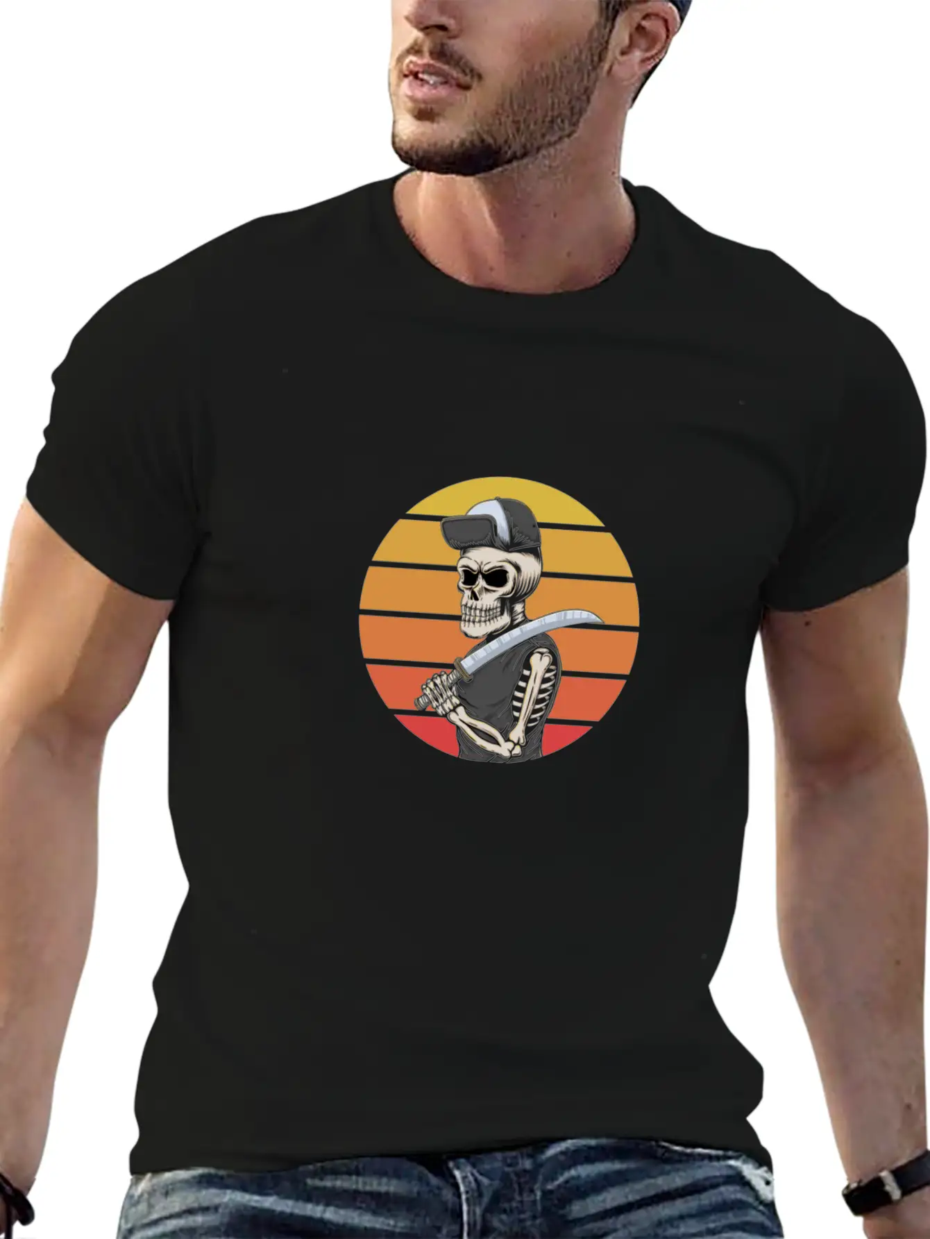 Retro Skull Essential Unisex Summer Tee – Soft Cotton Casual Fit