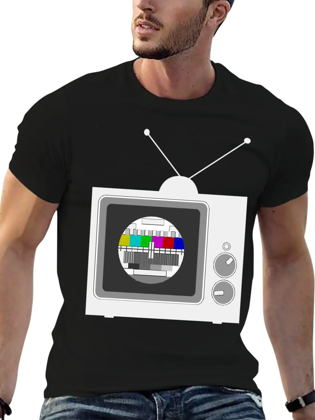 Retro TV Telly Stylish Everyday T-Shirt – Unisex Basic Cotton Tee