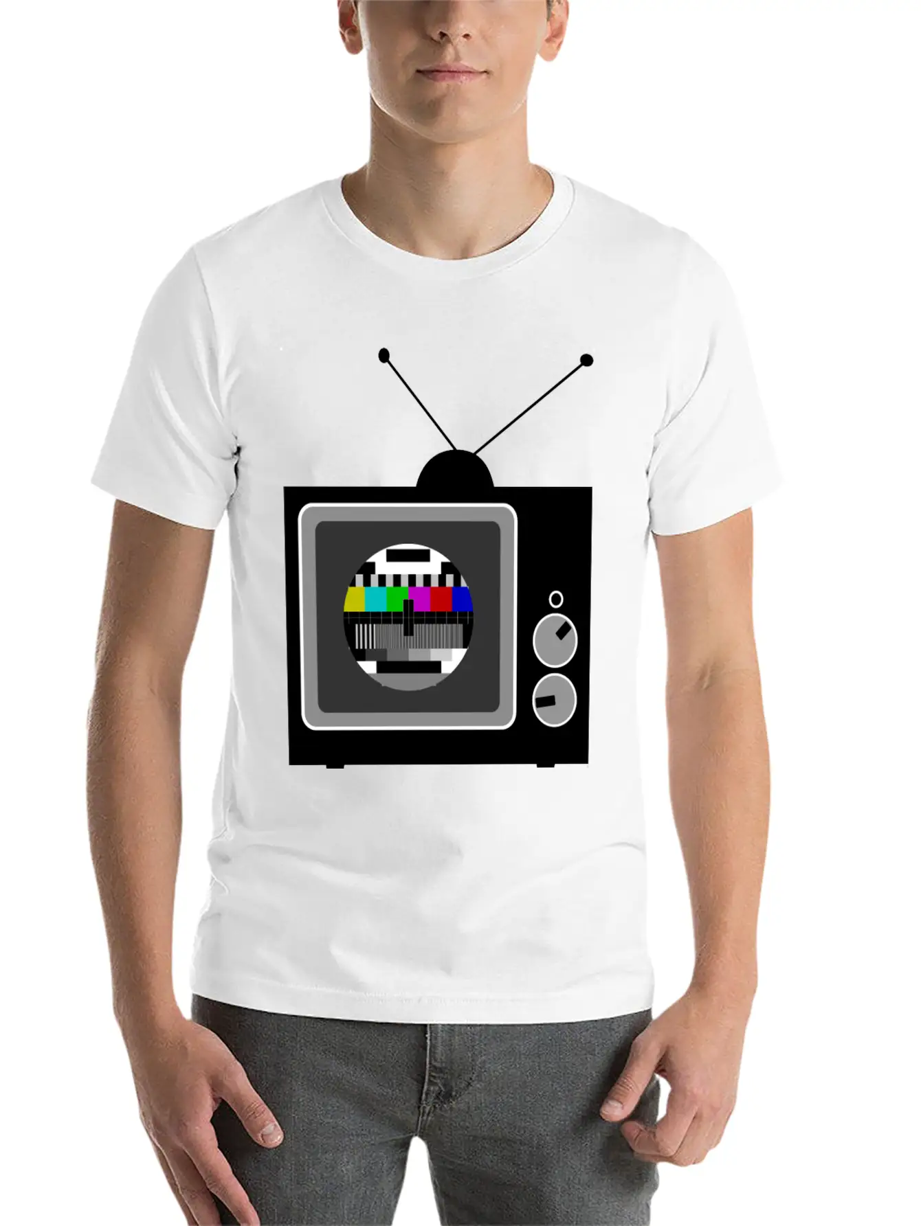 Retro TV Telly Stylish Everyday T-Shirt – Unisex Basic Cotton Tee