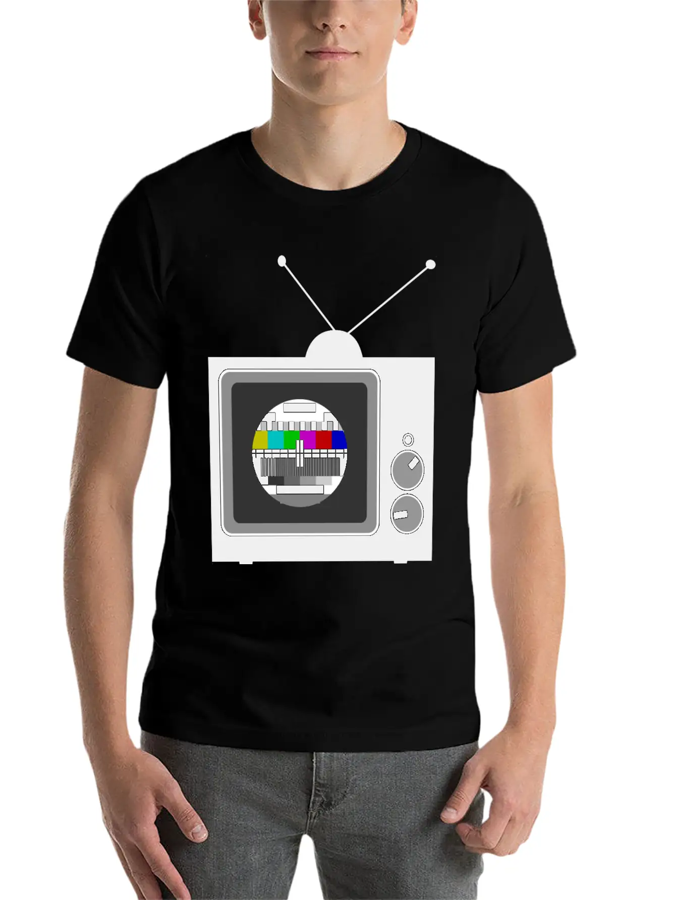 Retro TV Telly Stylish Everyday T-Shirt – Unisex Basic Cotton Tee