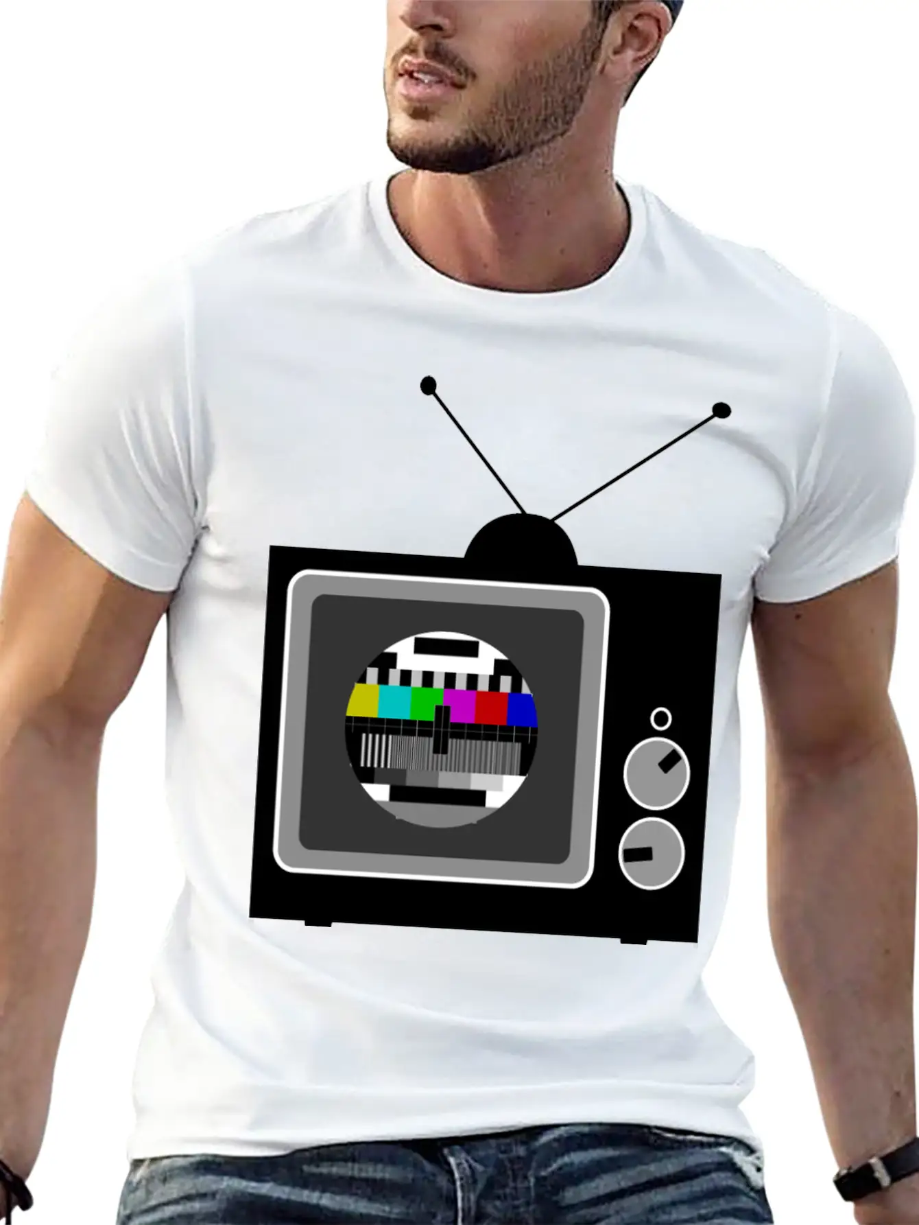 Retro TV Telly Stylish Everyday T-Shirt – Unisex Basic Cotton Tee