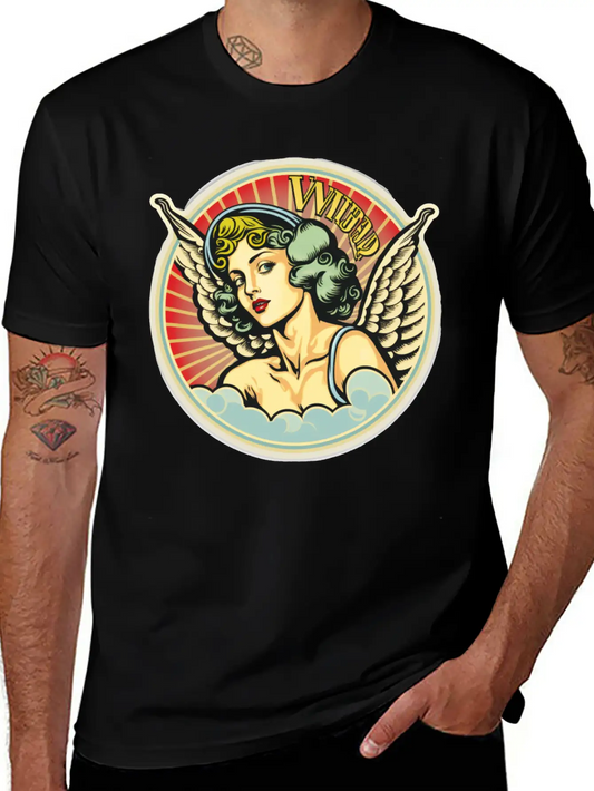 Retro Vintage Angel Stylish Everyday T-Shirt – Unisex Basic Cotton Tee