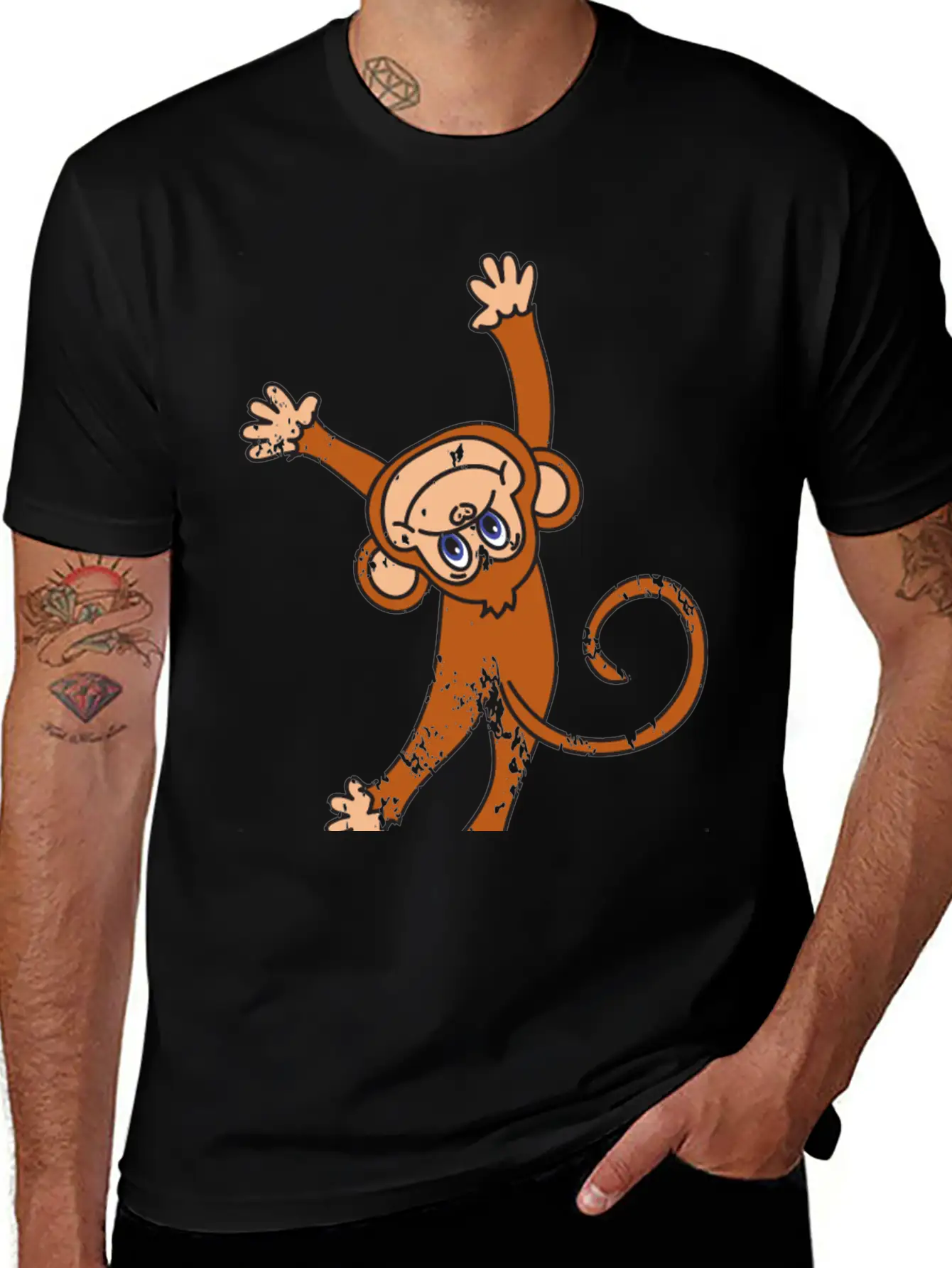 Retro Vintage Grunge Style Monkey Ape Essential Unisex Summer Tee – Soft Cotton Casual Fit