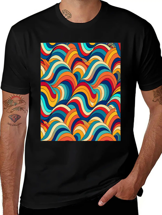 Retro Wave: Psychedelic Harmony Essential Unisex Summer Tee – Soft Cotton Casual Fit