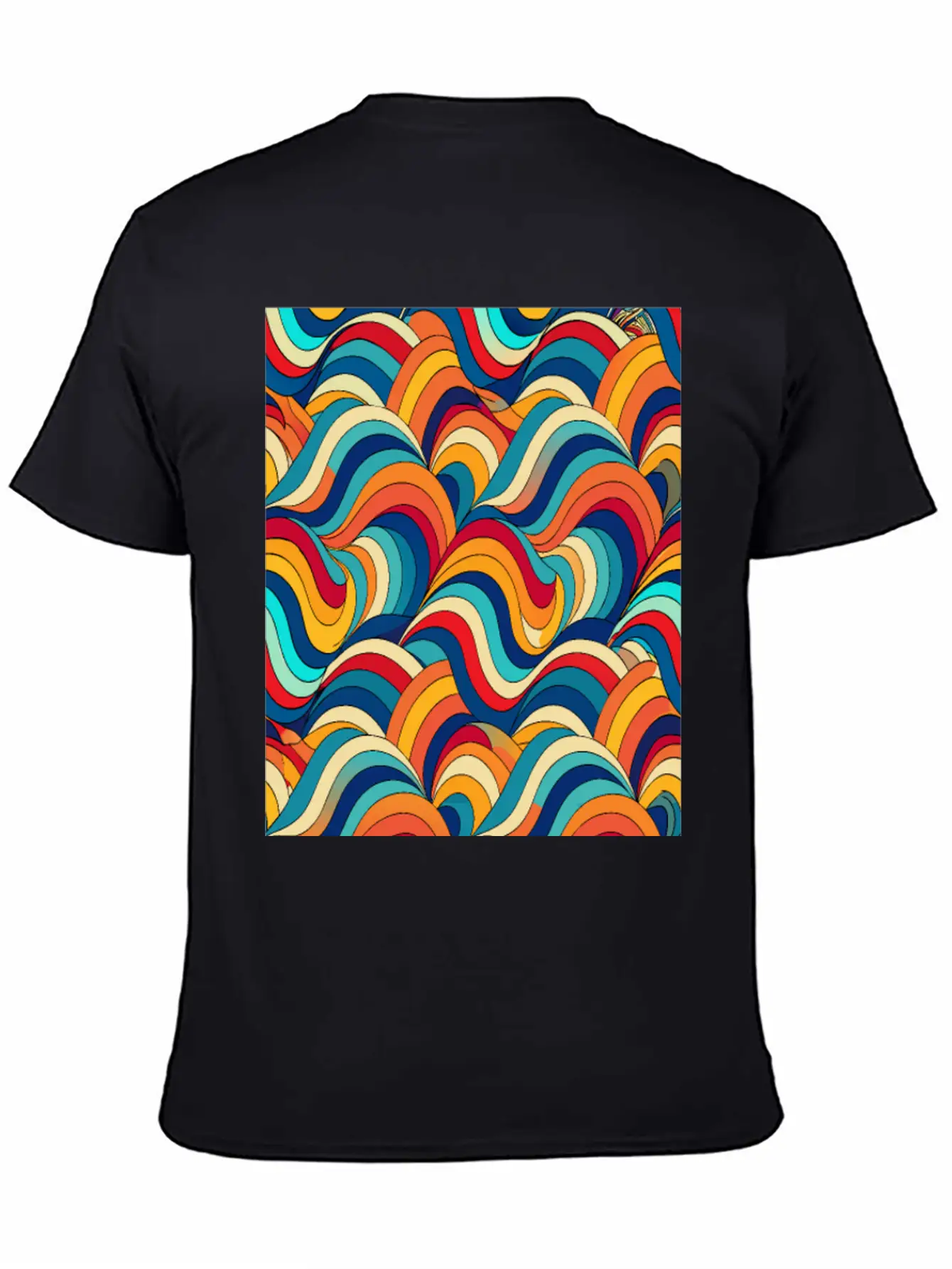 Retro Wave: Psychedelic Harmony Essential Unisex Summer Tee – Soft Cotton Casual Fit