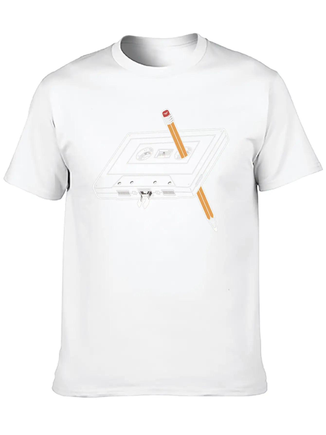 Rewind Cassette Pencil 90s Humor Unisex Casual T-Shirt – Clean Design For Daily Comfort