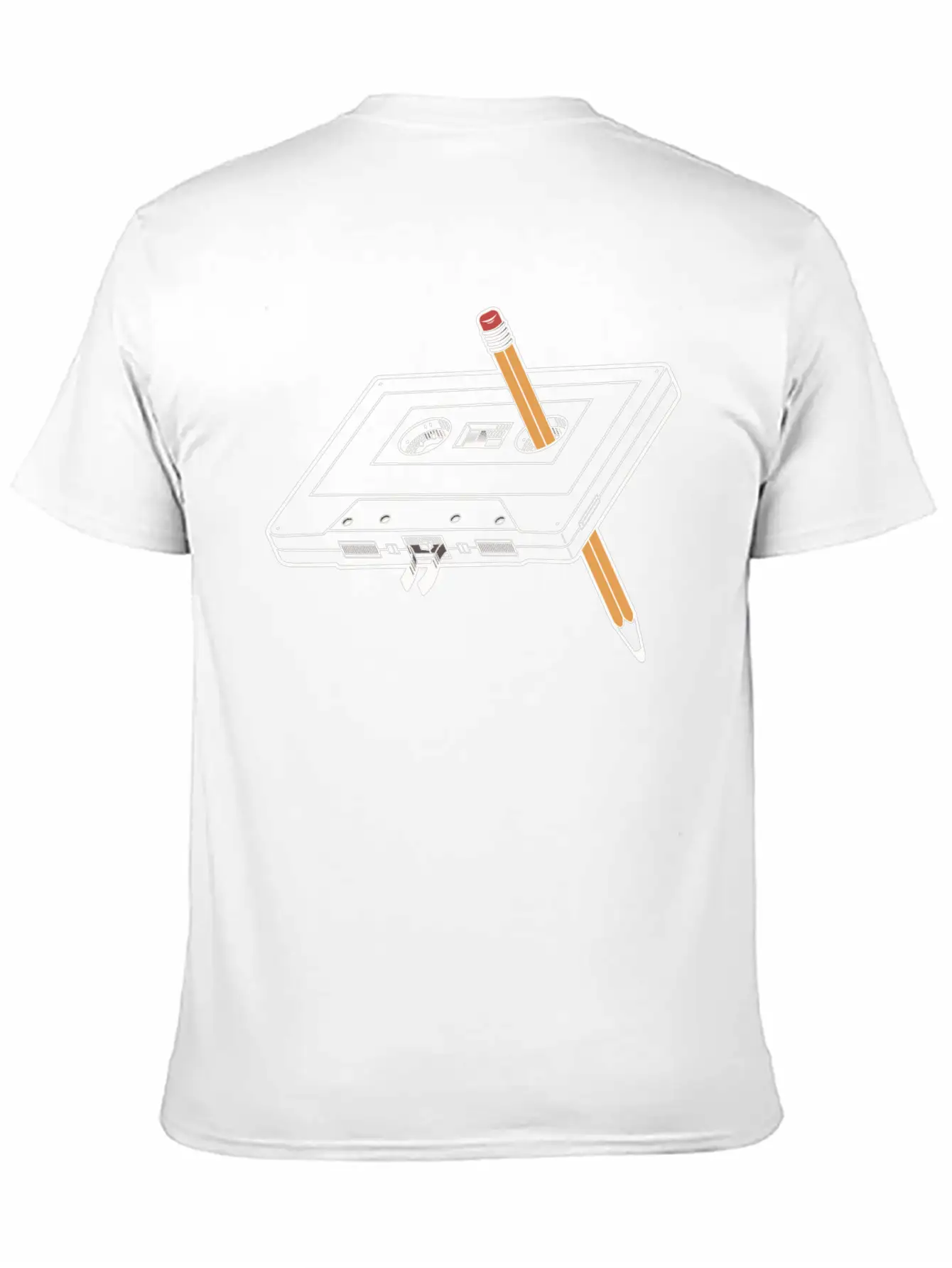 Rewind Cassette Pencil 90s Humor Unisex Casual T-Shirt – Clean Design For Daily Comfort