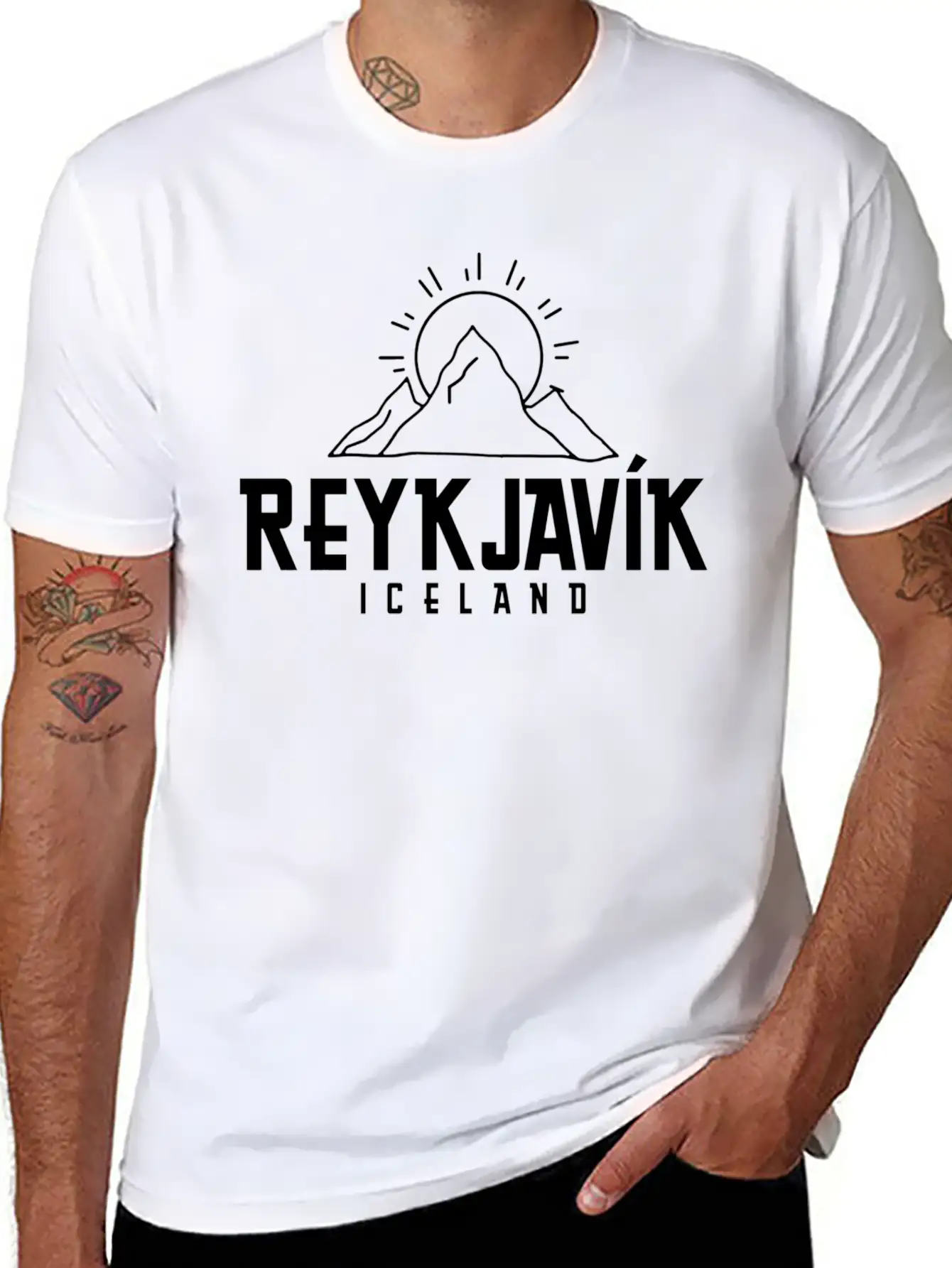 Reykjavik Iceland Icelandic Moains Comfortable Minimalist Graphic Tee – Summer Style Essential