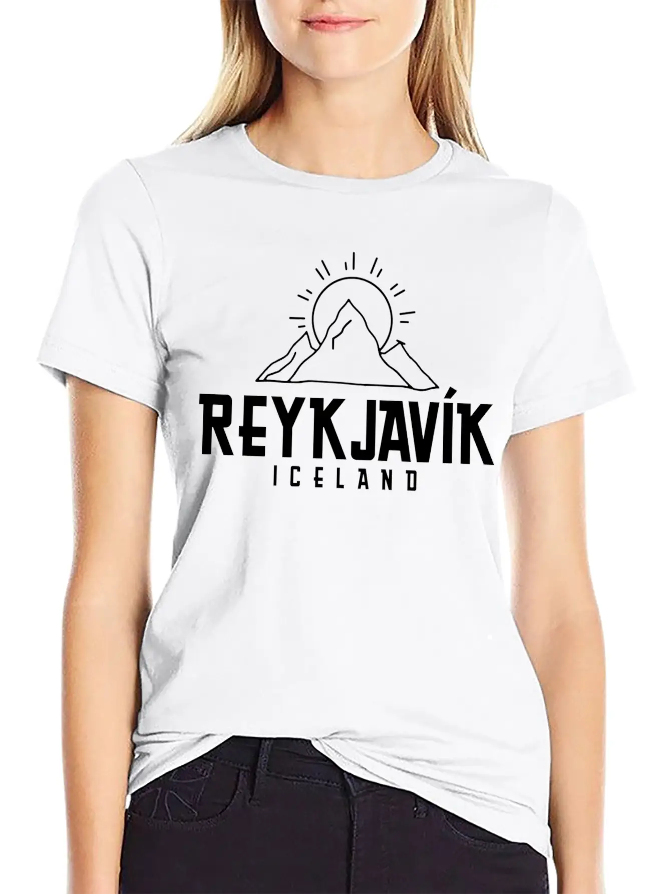 Reykjavik Iceland Icelandic Moains Comfortable Minimalist Graphic Tee – Summer Style Essential