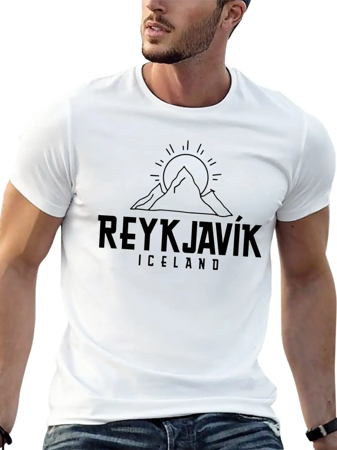 Reykjavik Iceland Icelandic Moains Comfortable Minimalist Graphic Tee – Summer Style Essential