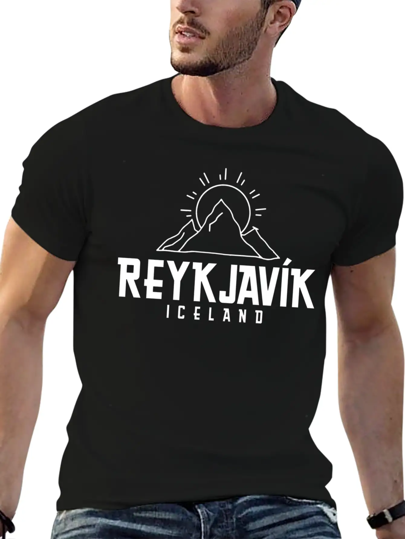 Reykjavik Iceland Icelandic Moains Comfortable Minimalist Graphic Tee – Summer Style Essential
