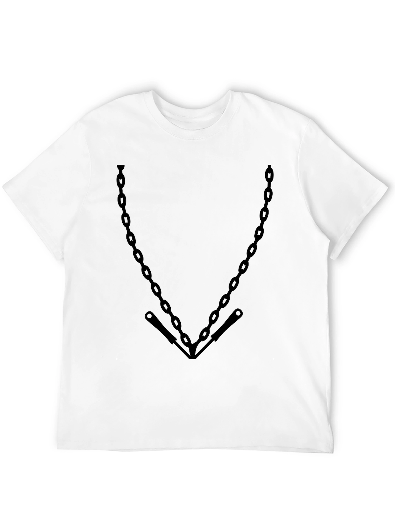 Mens Black Chain Print Graphic Tee