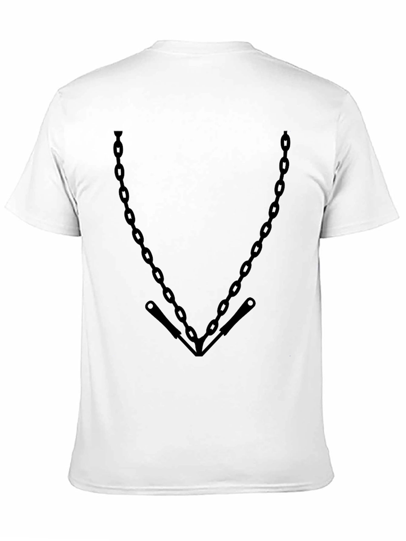 Mens Black Chain Print Graphic Tee