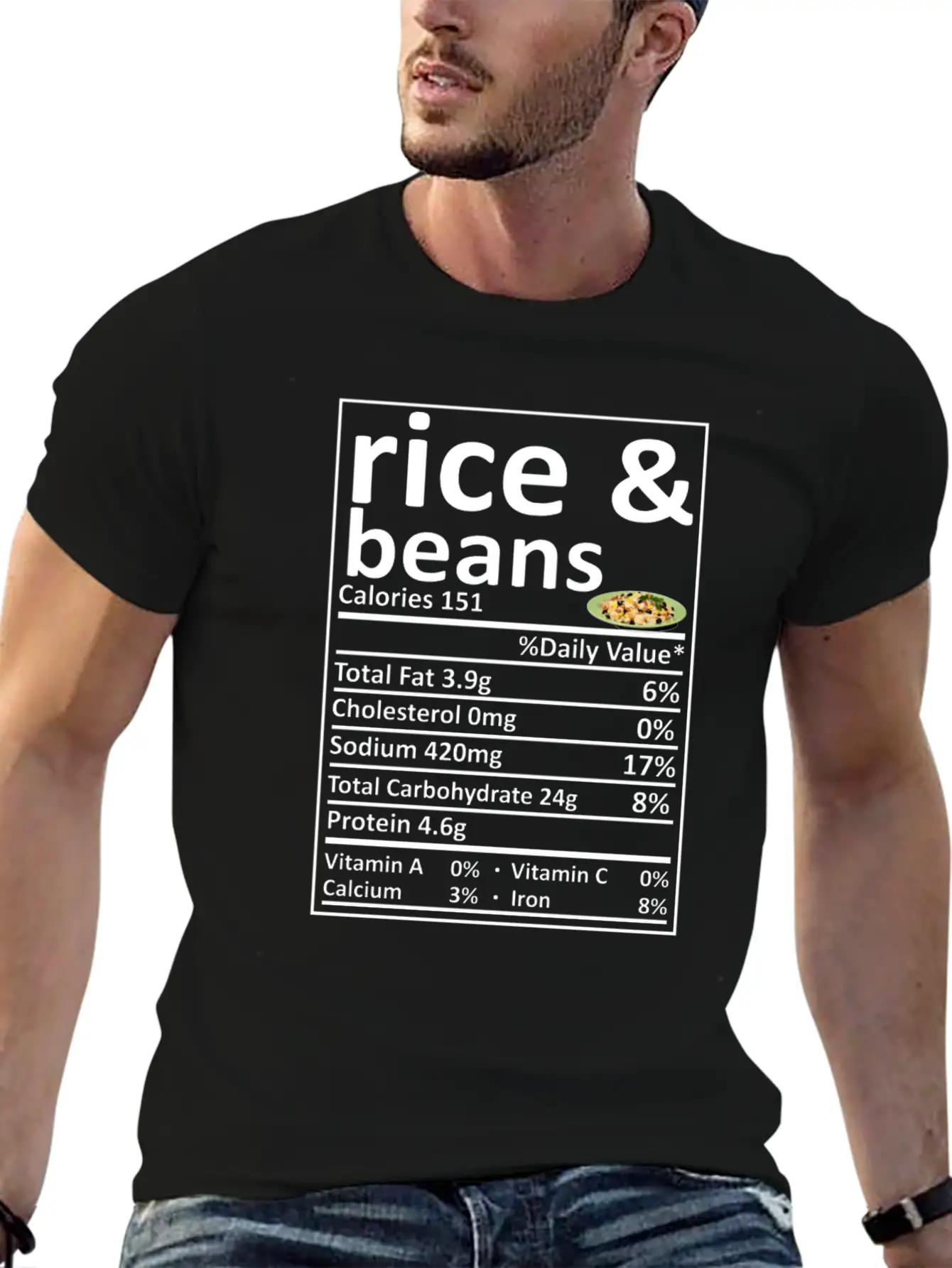 Rice Beans Nutrition Family Matching Funny Thanksg Unisex Short Sleeve Soft Cotton T-Shirt – Casual Everyday Wear