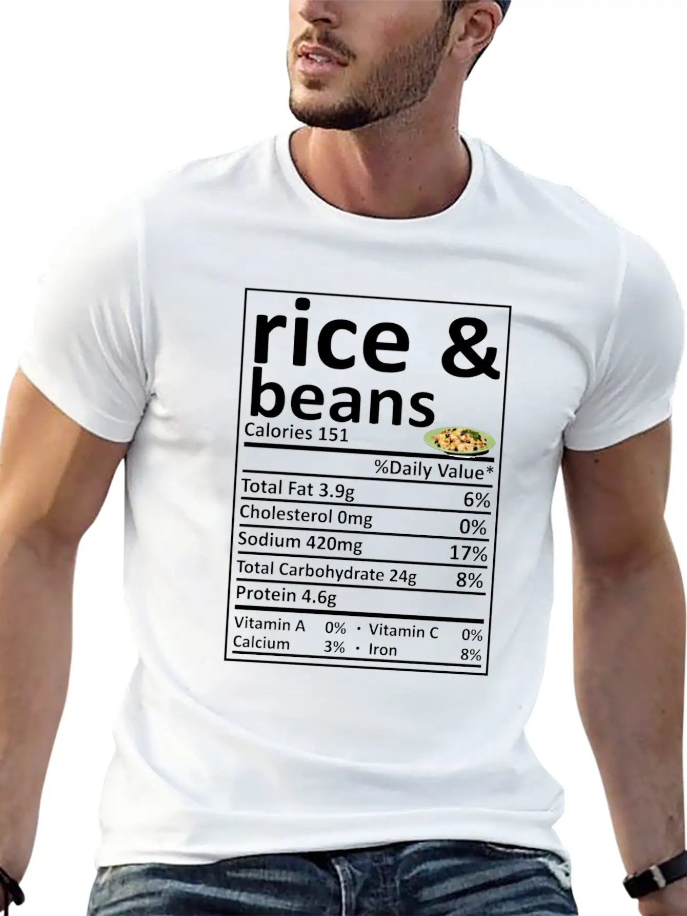 Rice Beans Nutrition Family Matching Funny Thanksg Unisex Short Sleeve Soft Cotton T-Shirt – Casual Everyday Wear