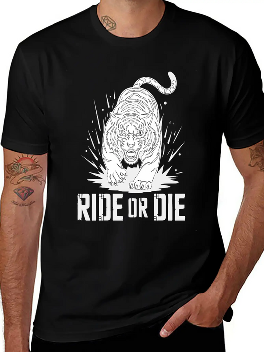 Ride Or Die Tiger: Fearless And Untamed Basic Graphic T-Shirt – Daily Comfort In Soft Cotton
