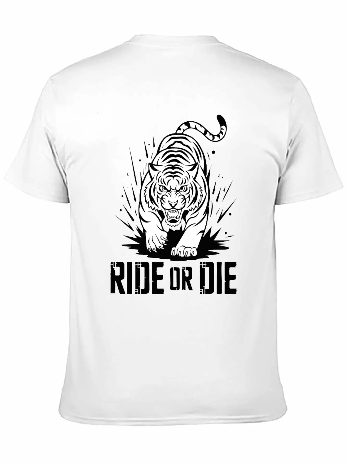Ride Or Die Tiger: Fearless And Untamed Basic Graphic T-Shirt – Daily Comfort In Soft Cotton