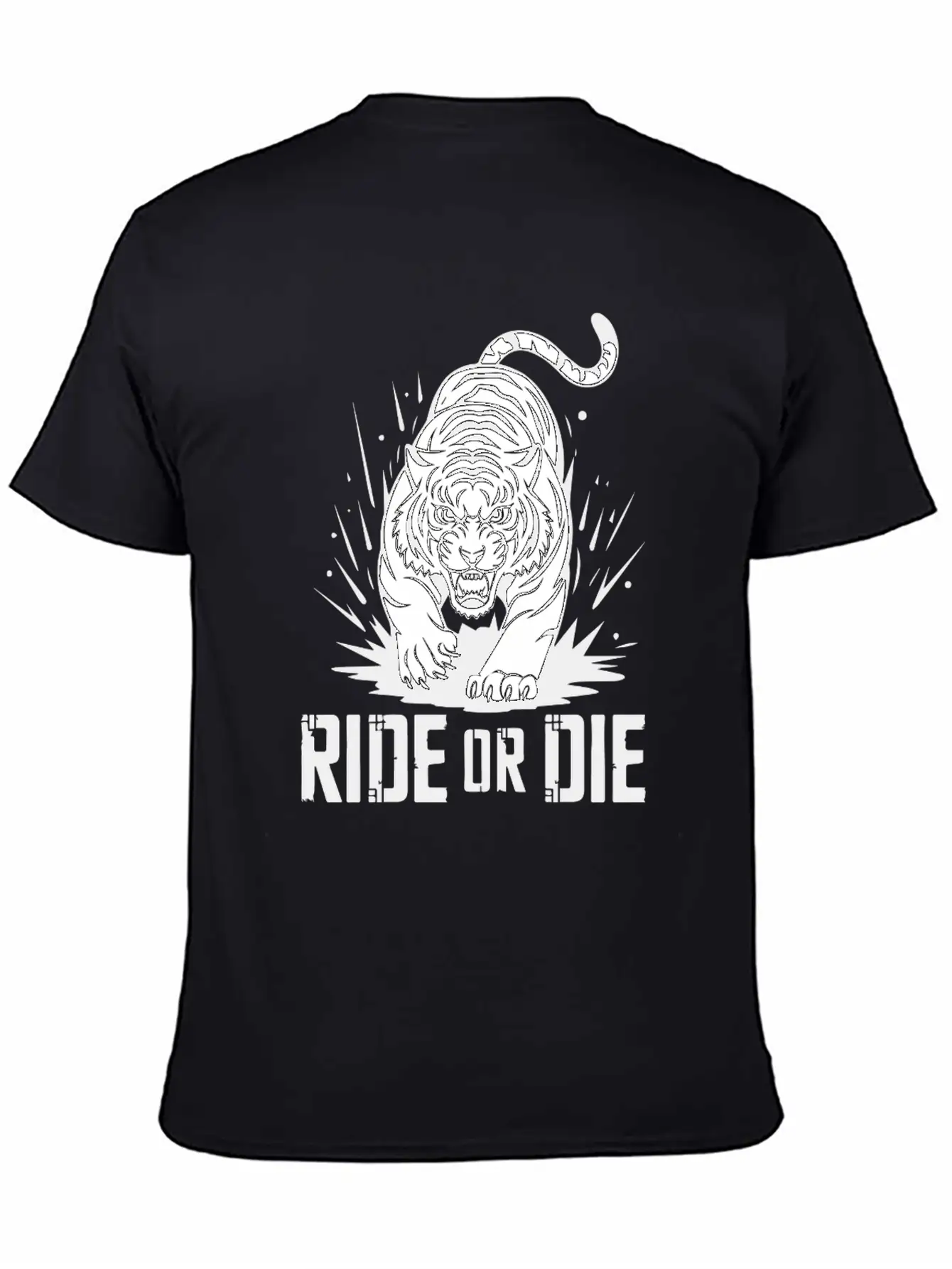 Ride Or Die Tiger: Fearless And Untamed Basic Graphic T-Shirt – Daily Comfort In Soft Cotton