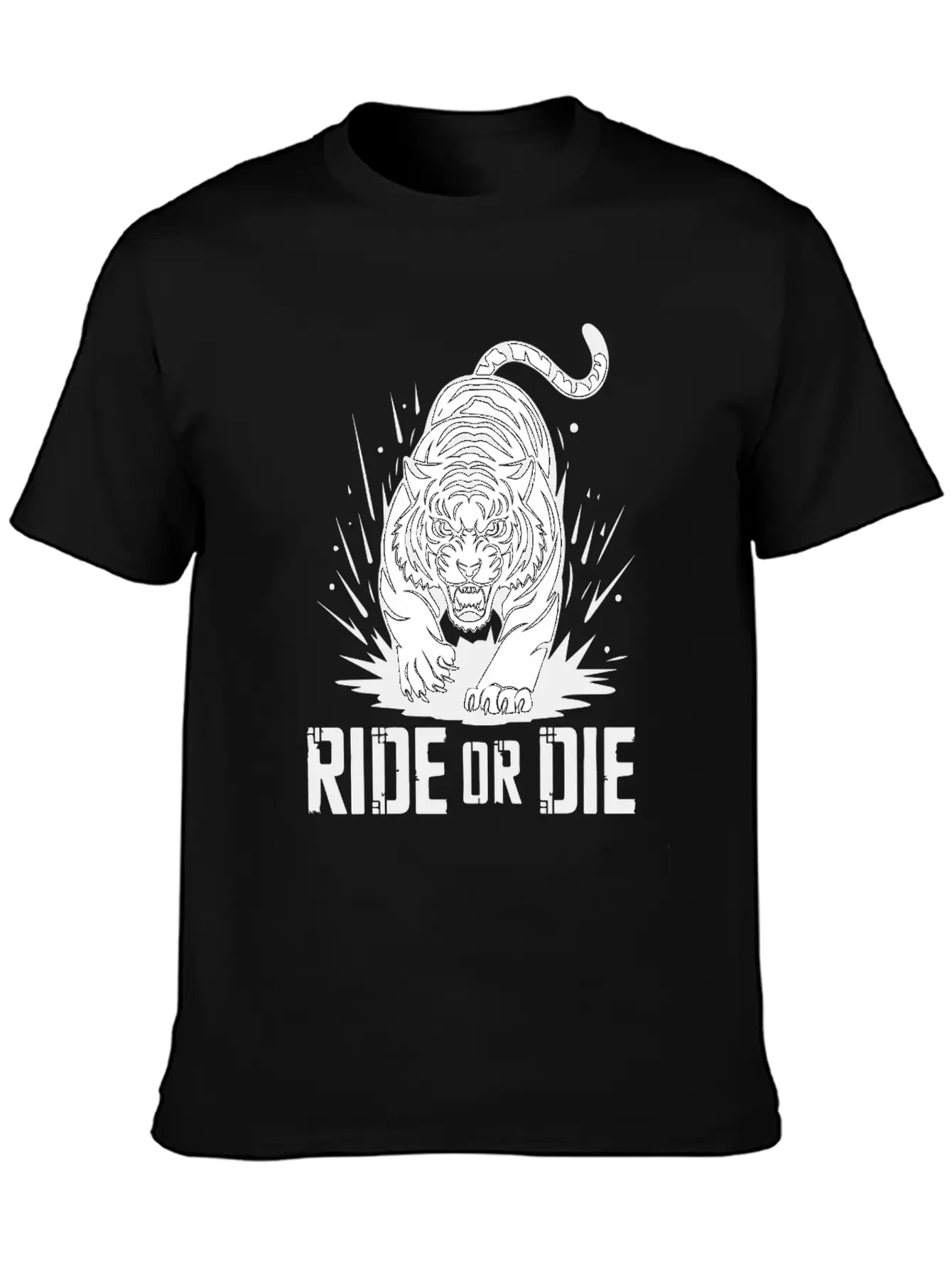 Ride Or Die Tiger: Fearless And Untamed Basic Graphic T-Shirt – Daily Comfort In Soft Cotton