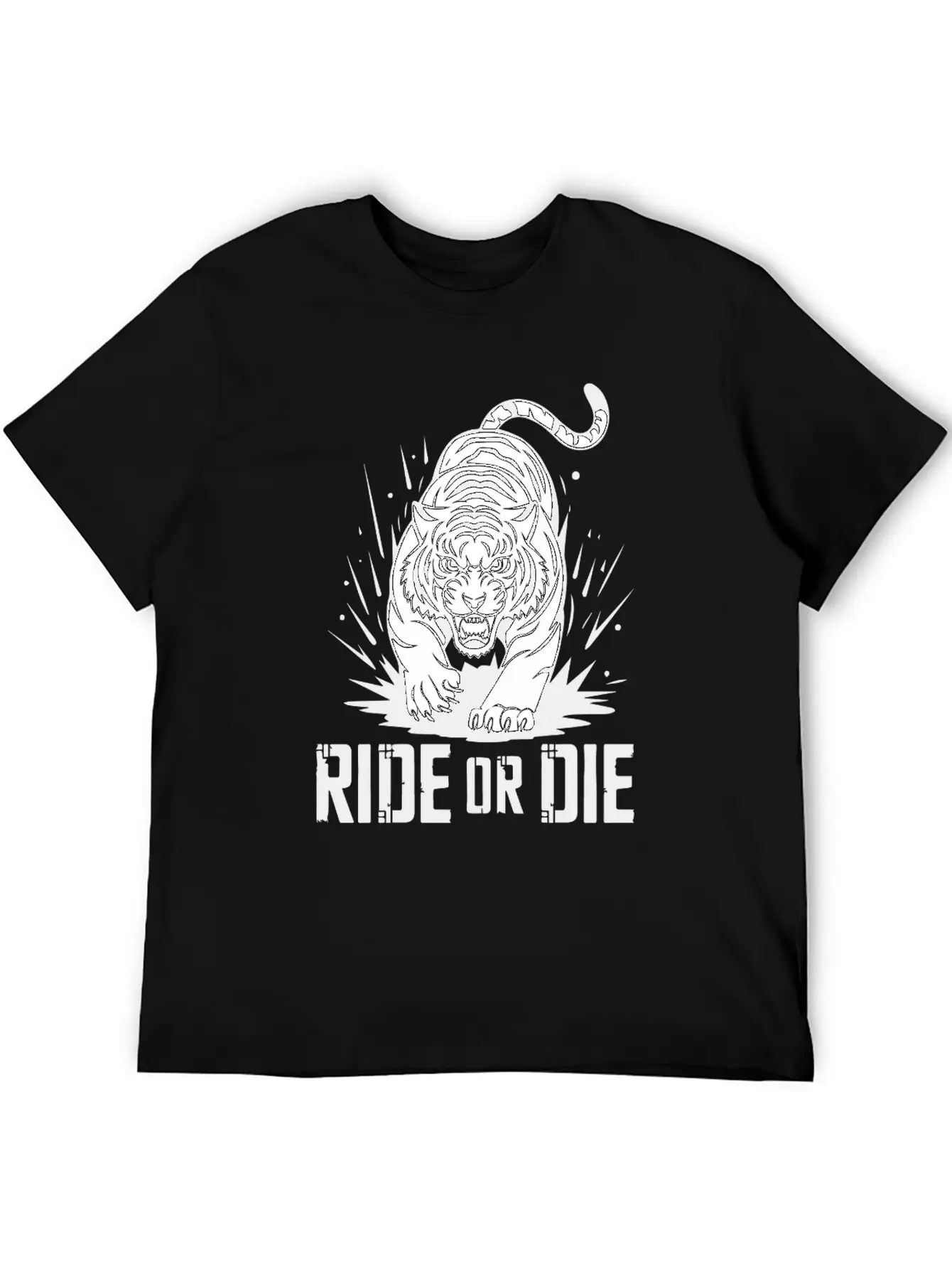 Ride Or Die Tiger: Fearless And Untamed Basic Graphic T-Shirt – Daily Comfort In Soft Cotton