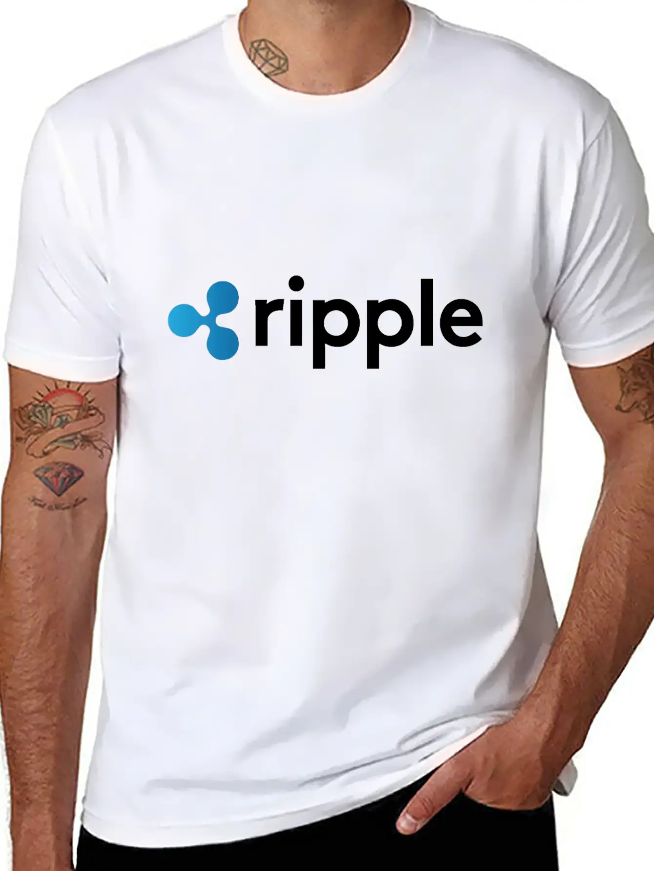 Ripple Logo - T-shirt Gift Idea Stylish Everyday T-Shirt – Unisex Basic Cotton Tee