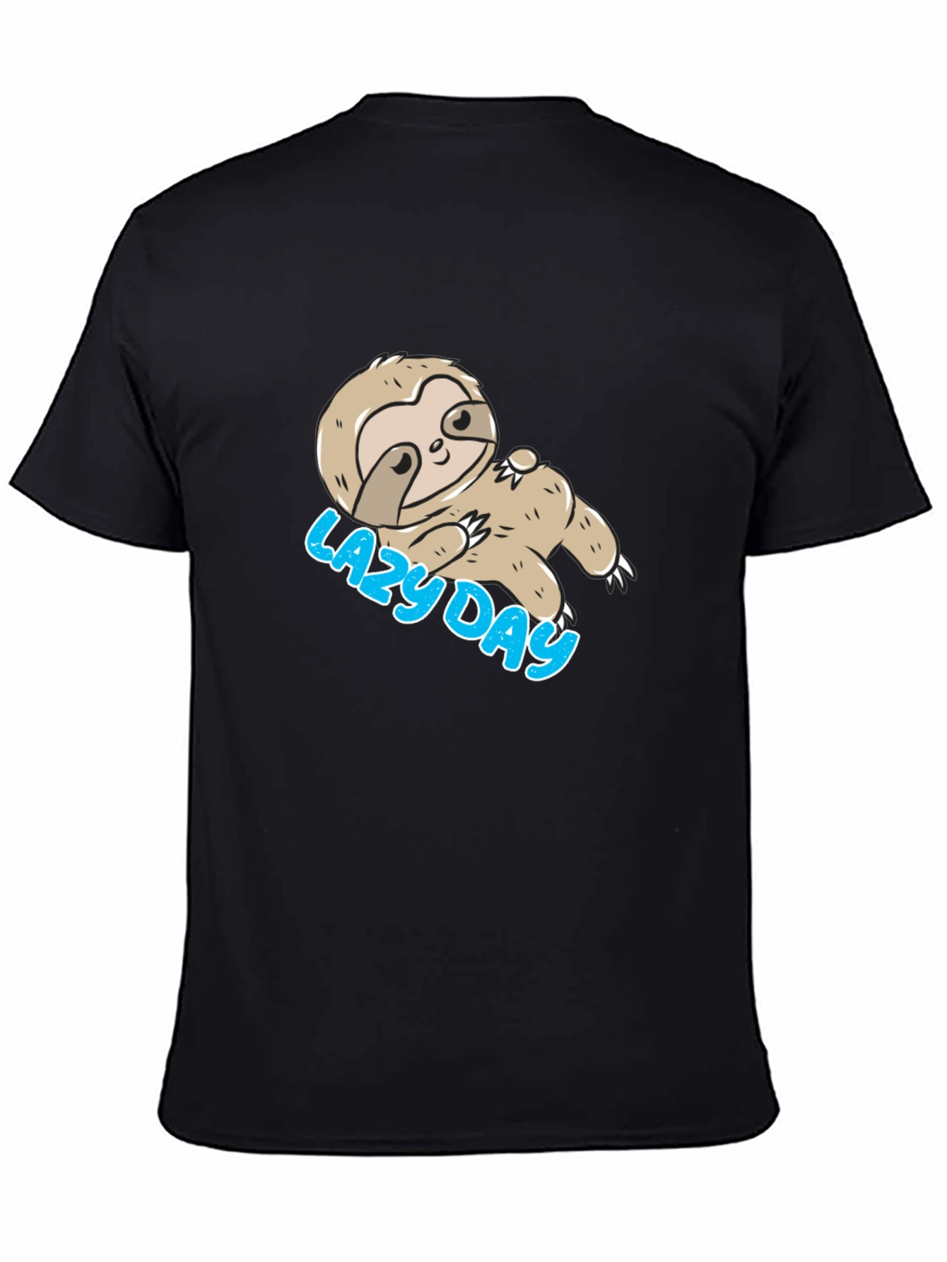 Lazy Day Sloth T-Shirt - Black Relaxed Fit Tee