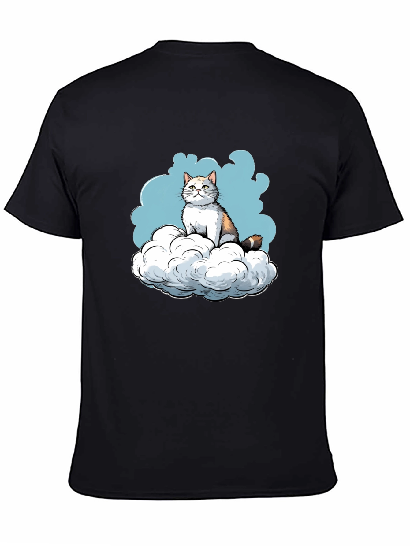Cat on Cloud Graphic Tee - Soft Cotton Blend