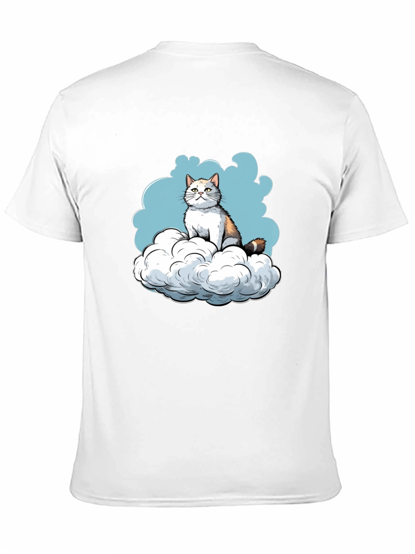 Cat on Cloud Graphic Tee - Soft Cotton Blend