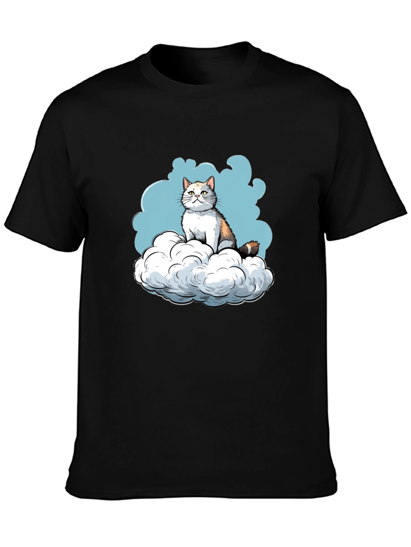 Cat on Cloud Graphic Tee - Soft Cotton Blend