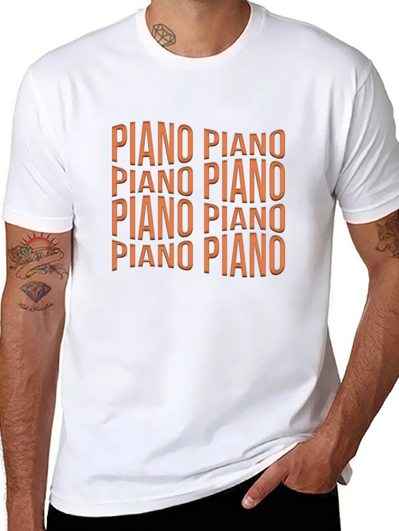 Piano Graphic Black T-Shirt