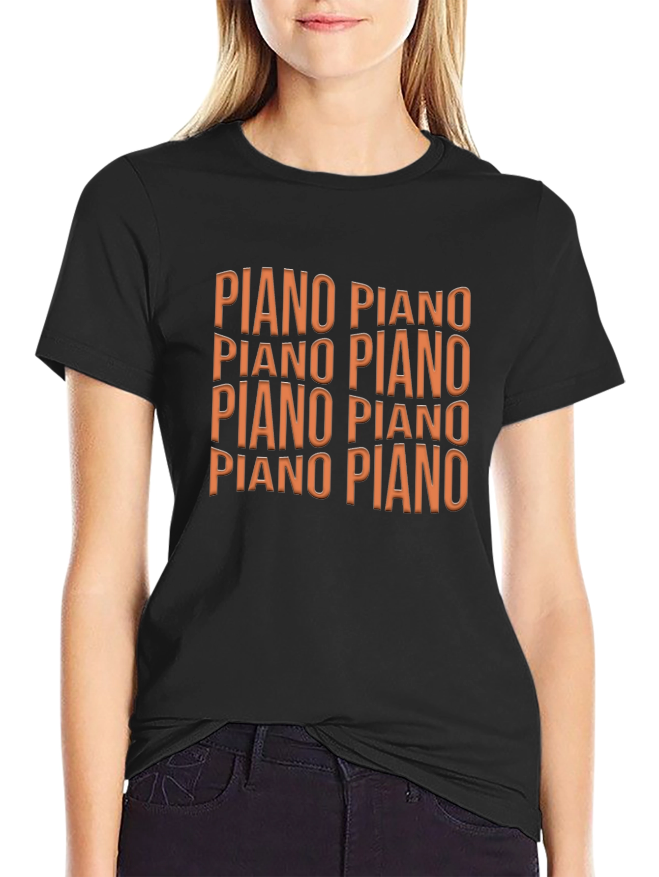 Piano Graphic Black T-Shirt