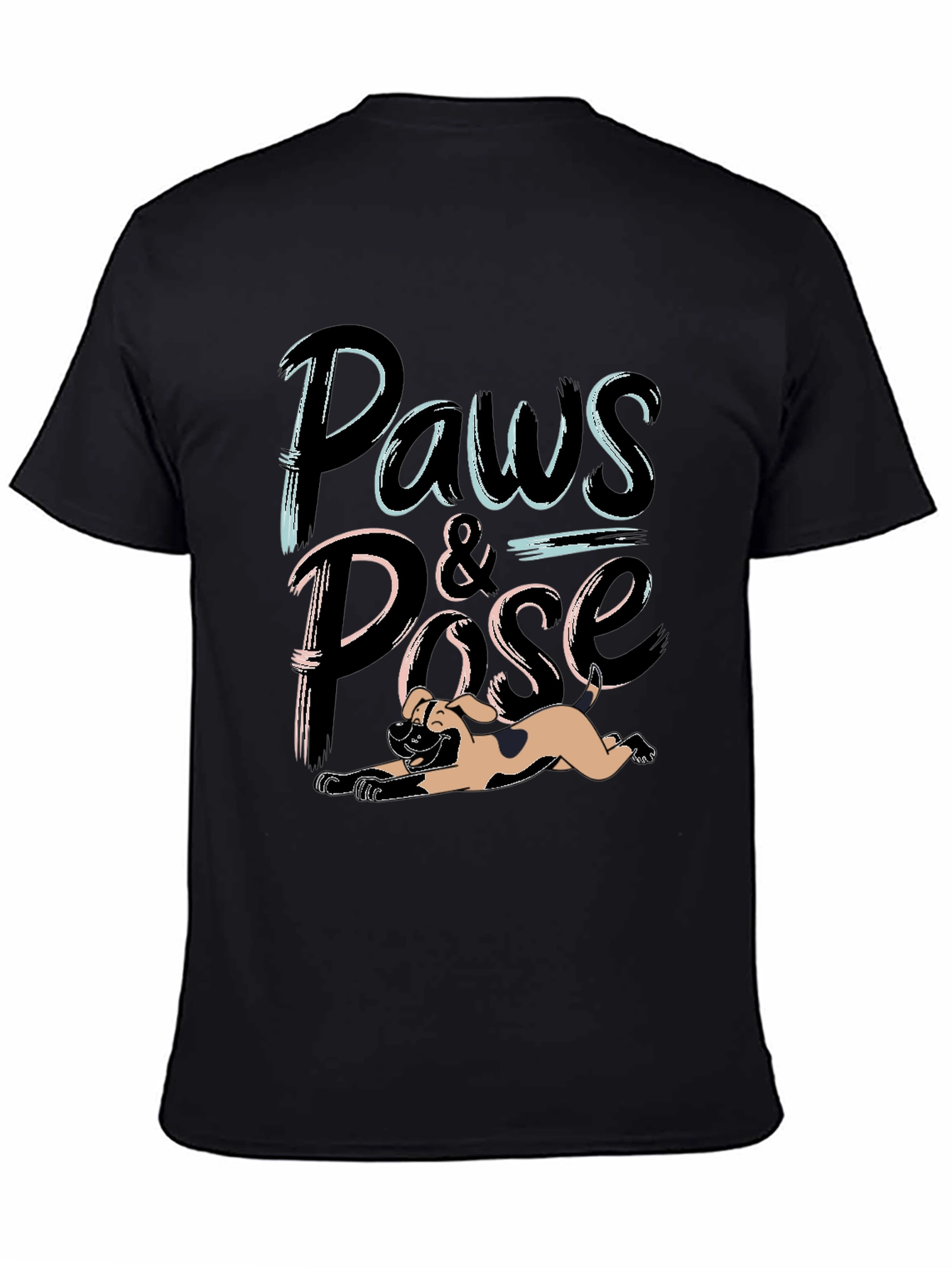 Paws and Pose Black Graphic T-Shirt