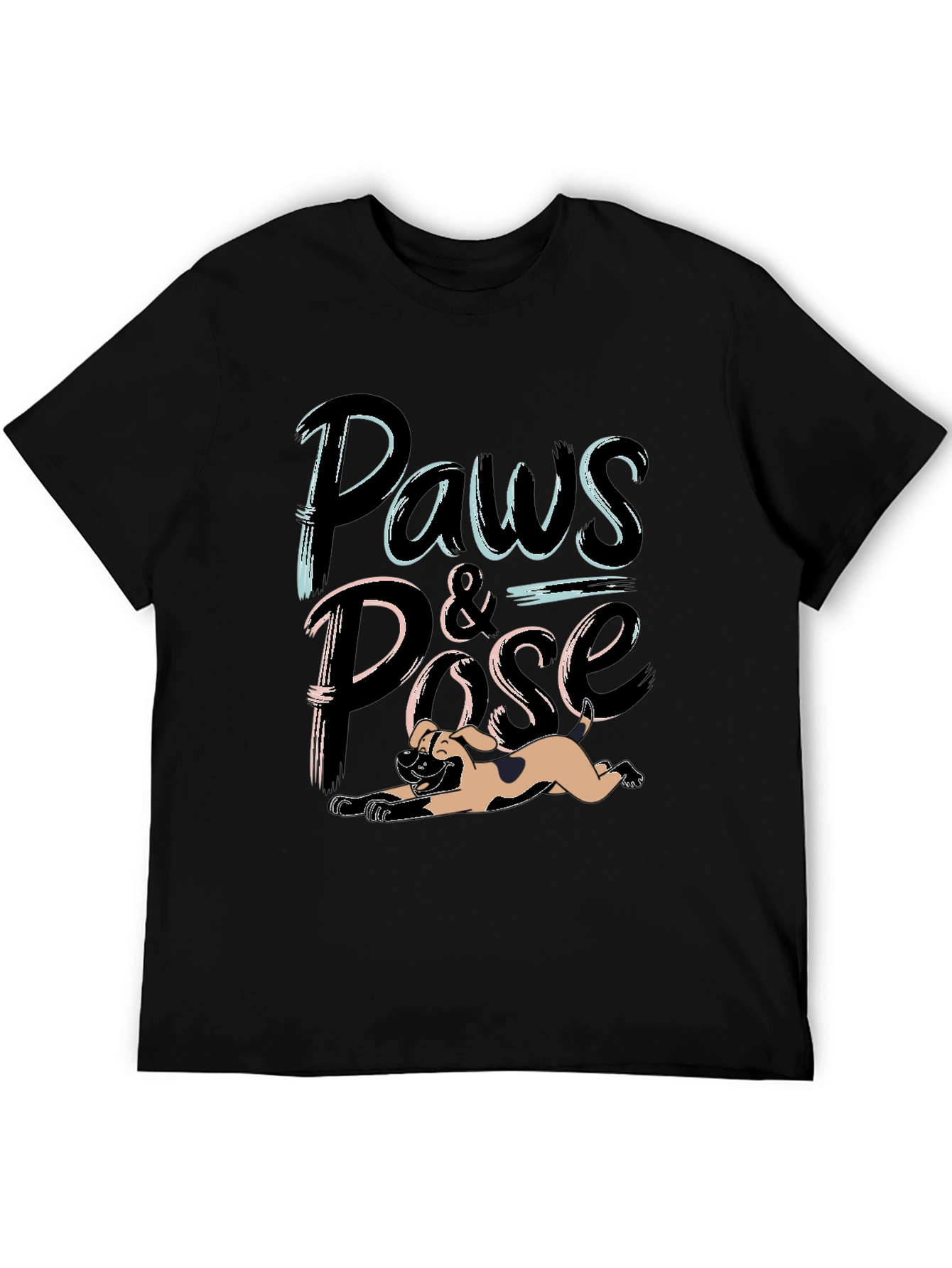 Paws and Pose Black Graphic T-Shirt