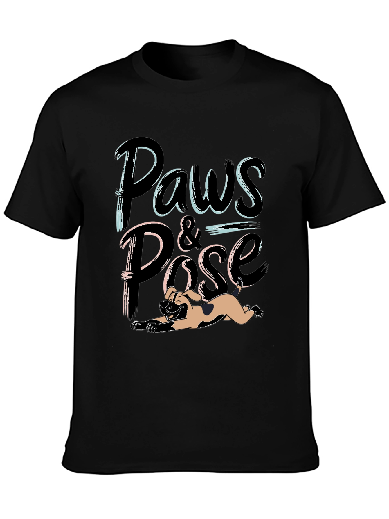 Paws and Pose Black Graphic T-Shirt