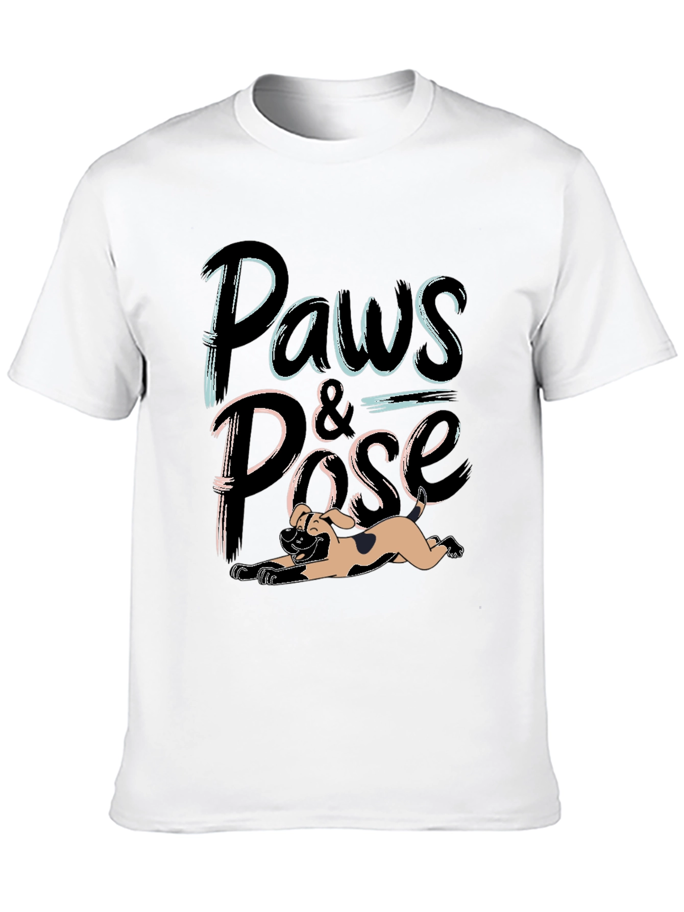 Paws and Pose Black Graphic T-Shirt