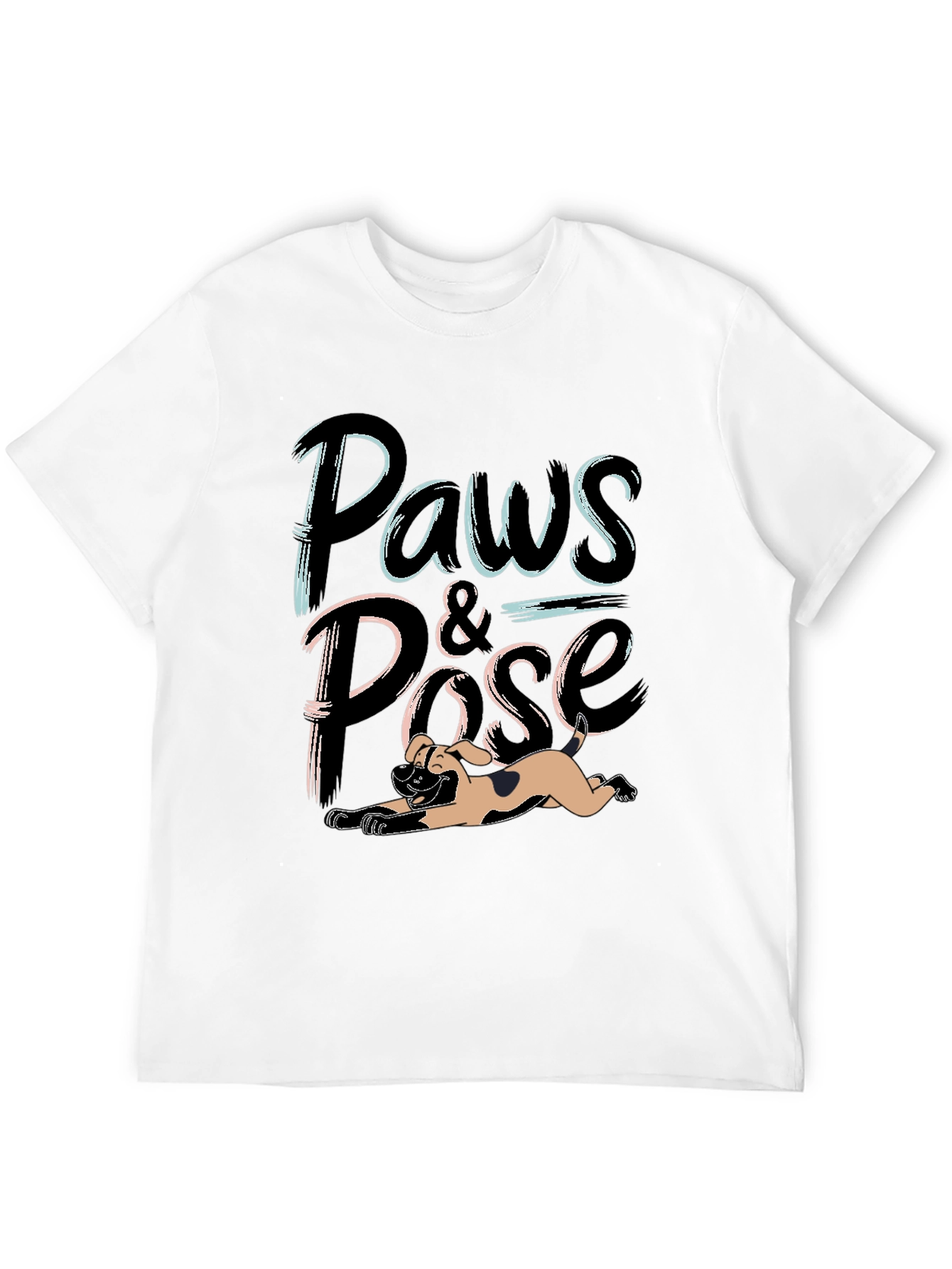Paws and Pose Black Graphic T-Shirt