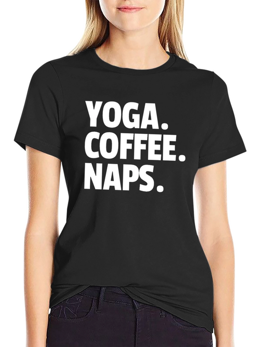 Yoga Coffee Naps T-Shirt | Funny Graphic Tee