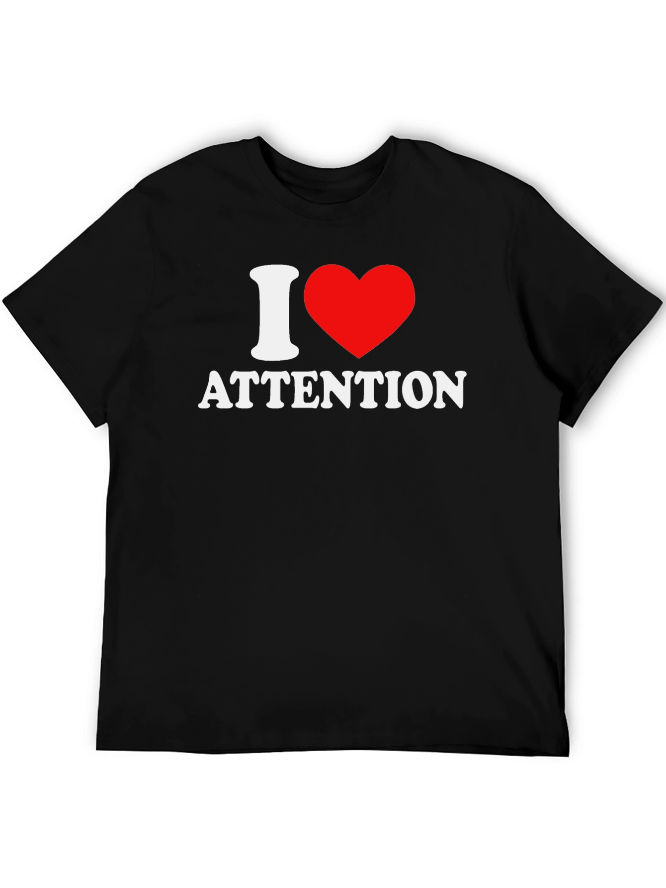 I Heart Attention Mens Black T-Shirt