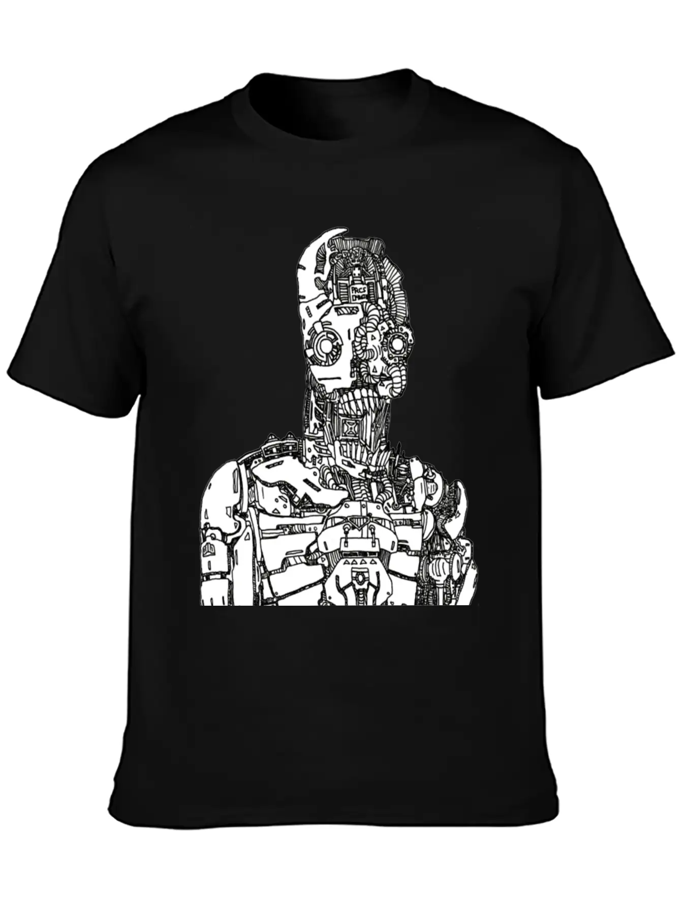 Robot Sketch Essential Unisex Summer Tee – Soft Cotton Casual Fit