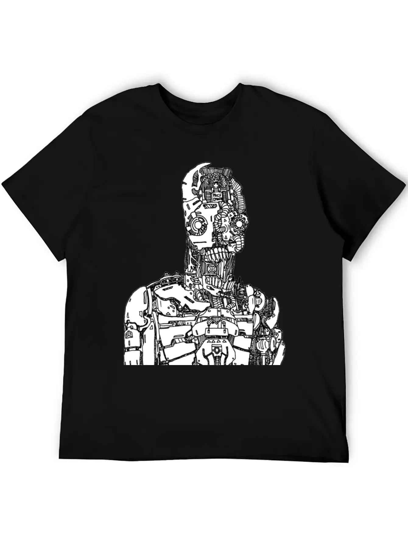 Robot Sketch Essential Unisex Summer Tee – Soft Cotton Casual Fit